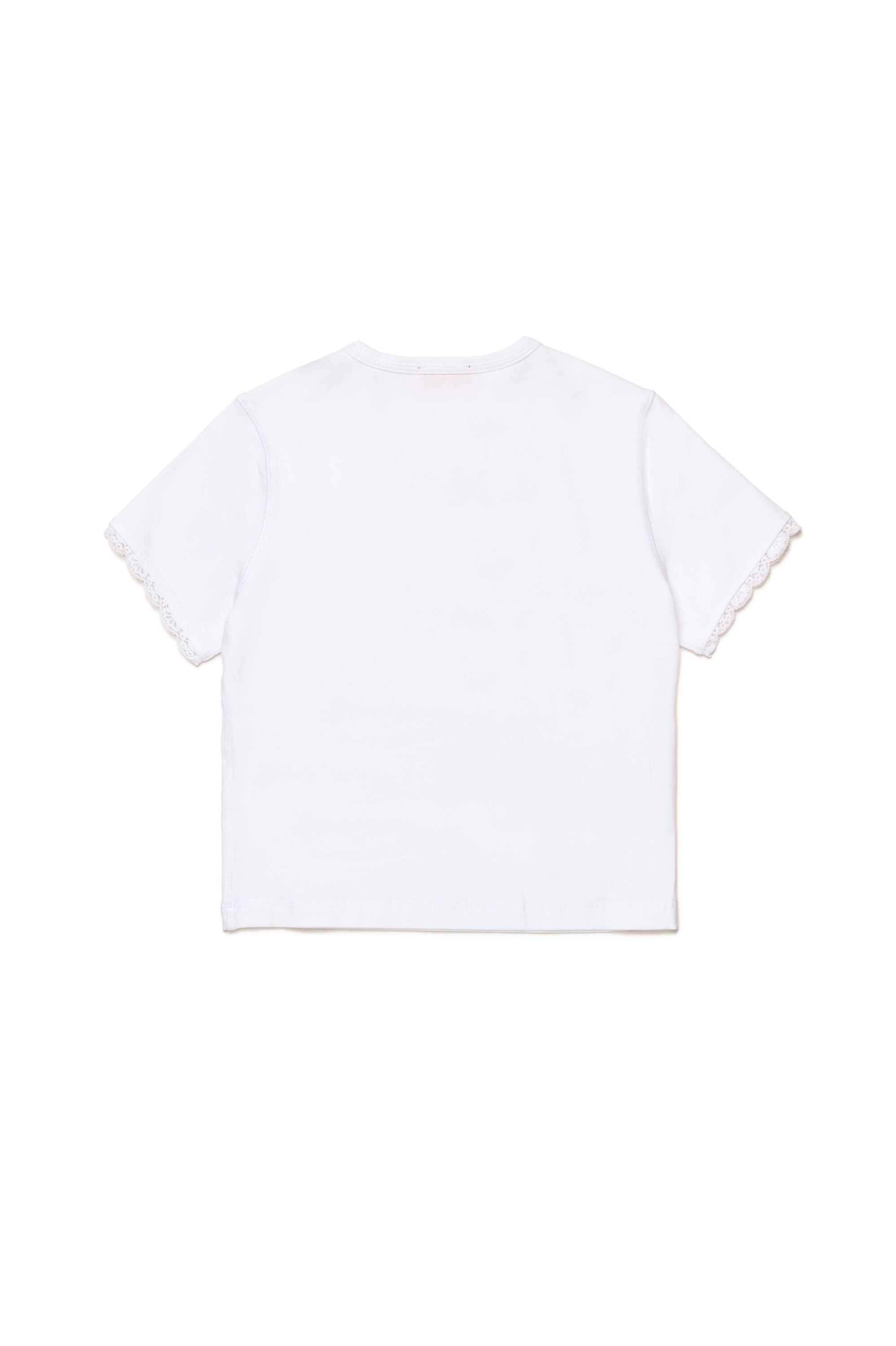 Diesel - TUNCUTIELACE, Camiseta con ribetes de encaje en las mangas Mujer in Blanco - 2