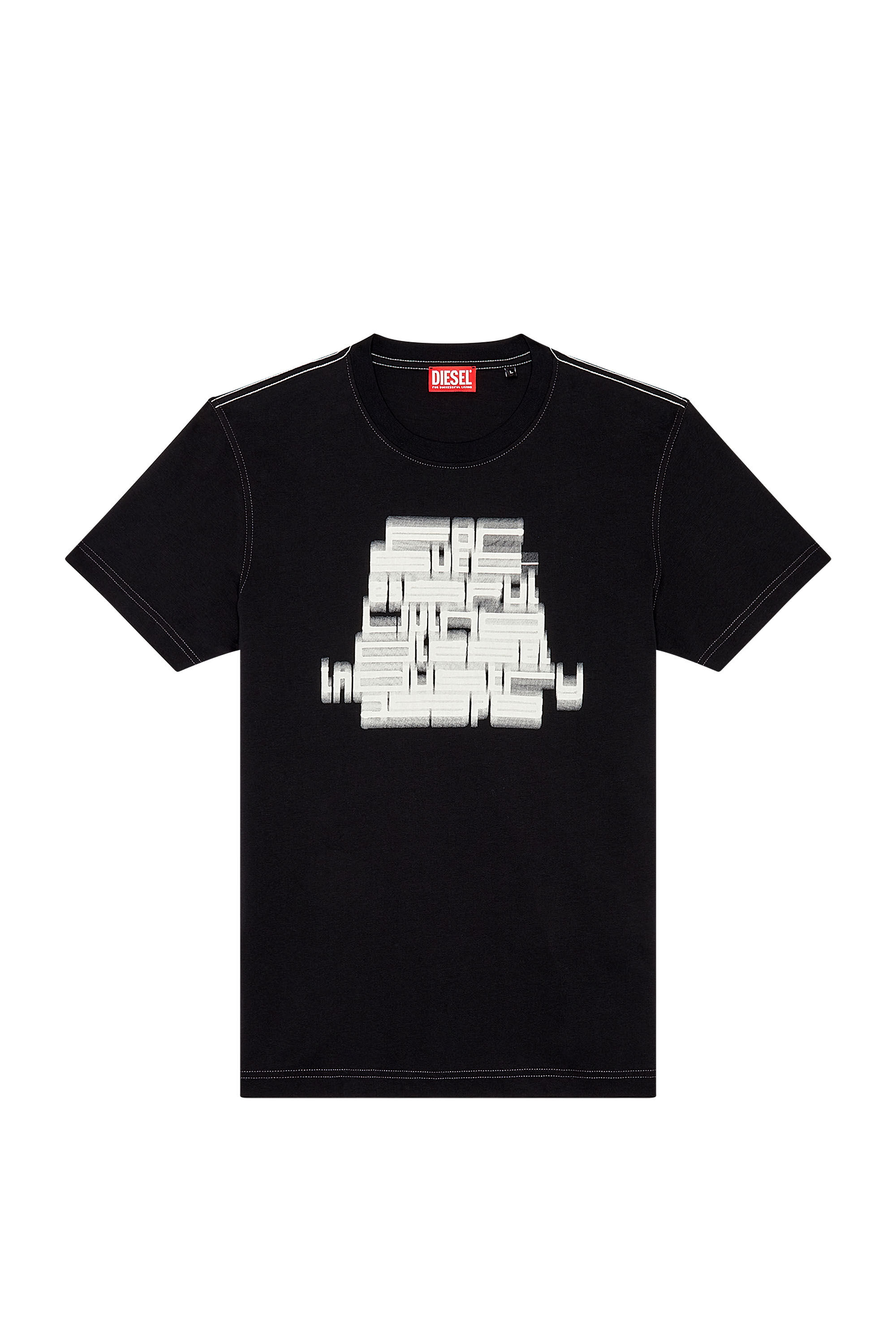 Diesel - T-DIEGOR-N1, Camiseta con estampado borroso For Successful Living Hombre in Negro - 2