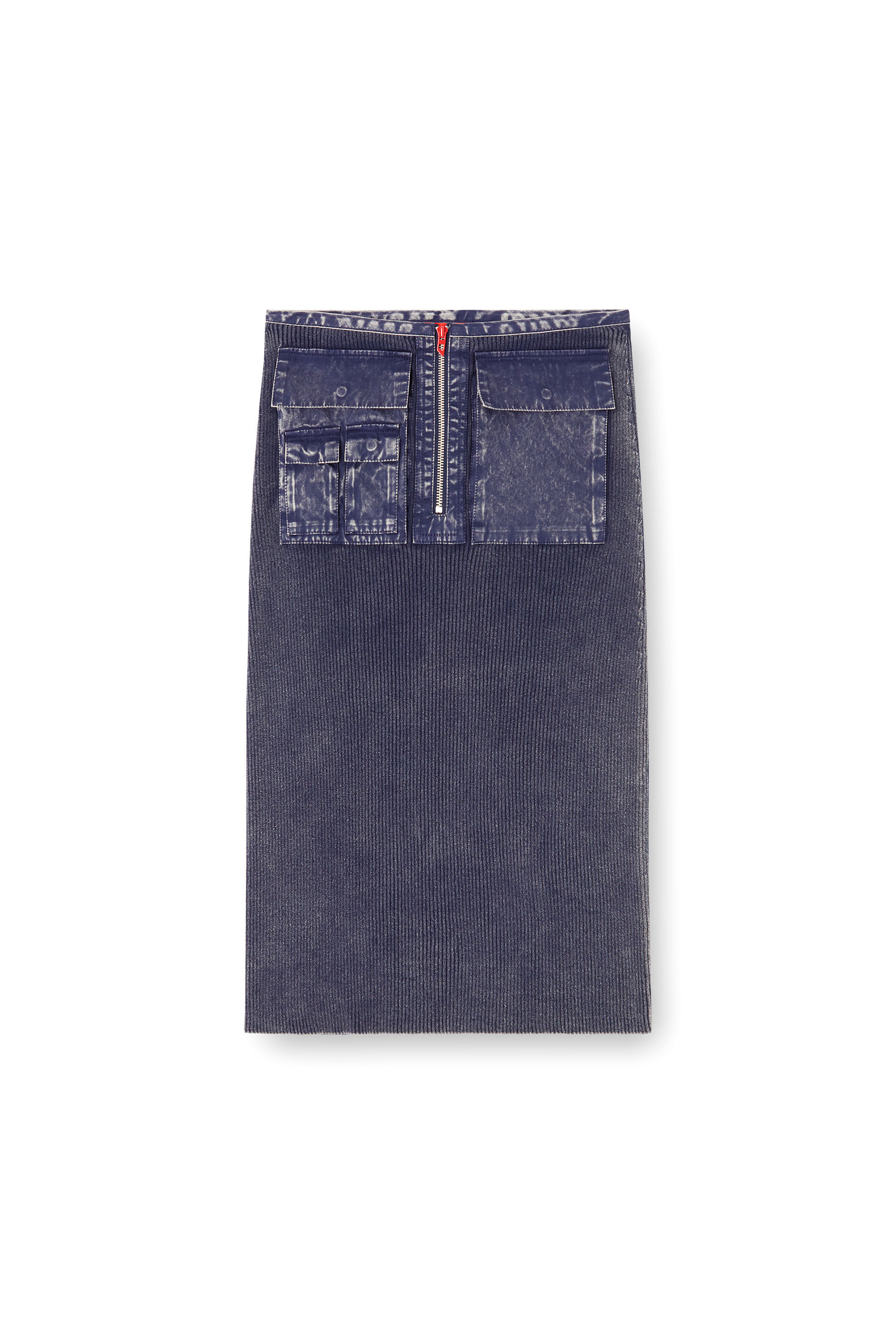 Diesel - M-MERYN, Falda midi tejida con bolsillos cargo de denim Mujer in ToBeDefined - 2