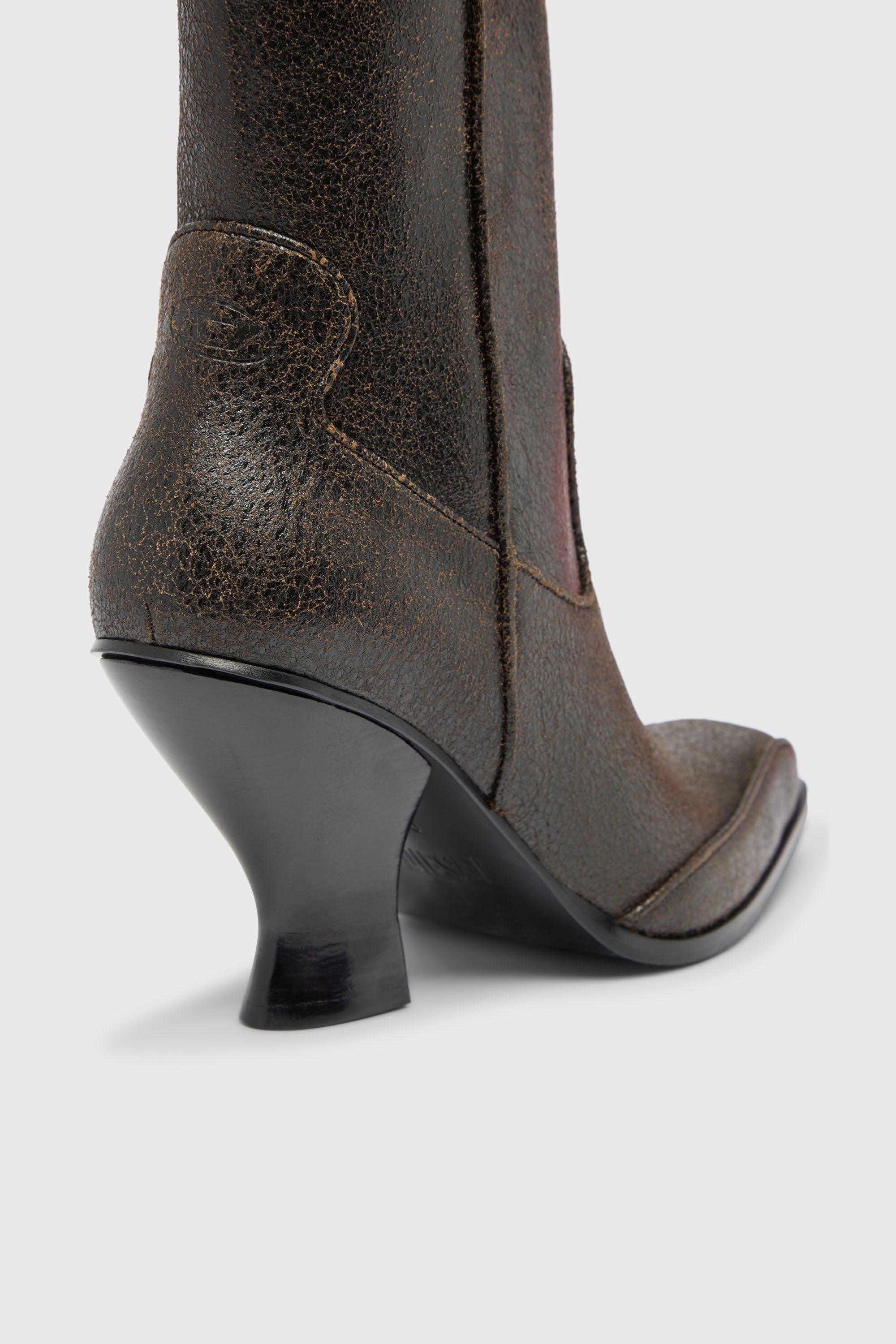 Diesel - D-LUFFY-75-AB, D-Luffy - Botines de piel craquelada Mujer in Marr&oacute;n - 5