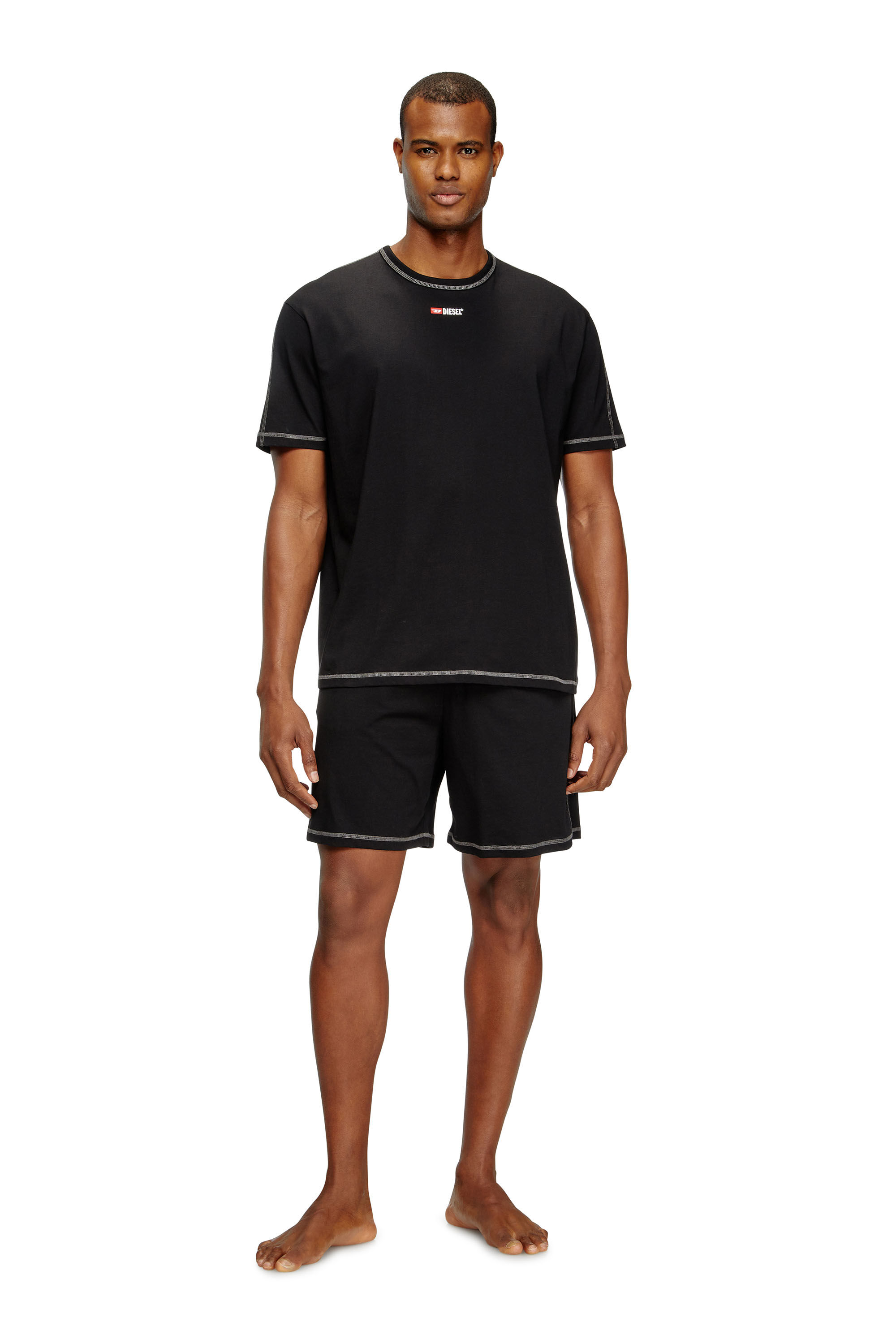 Diesel - SET-ADAM-D-CORE, Pijama corto de punto de algodón Hombre in Negro - 1