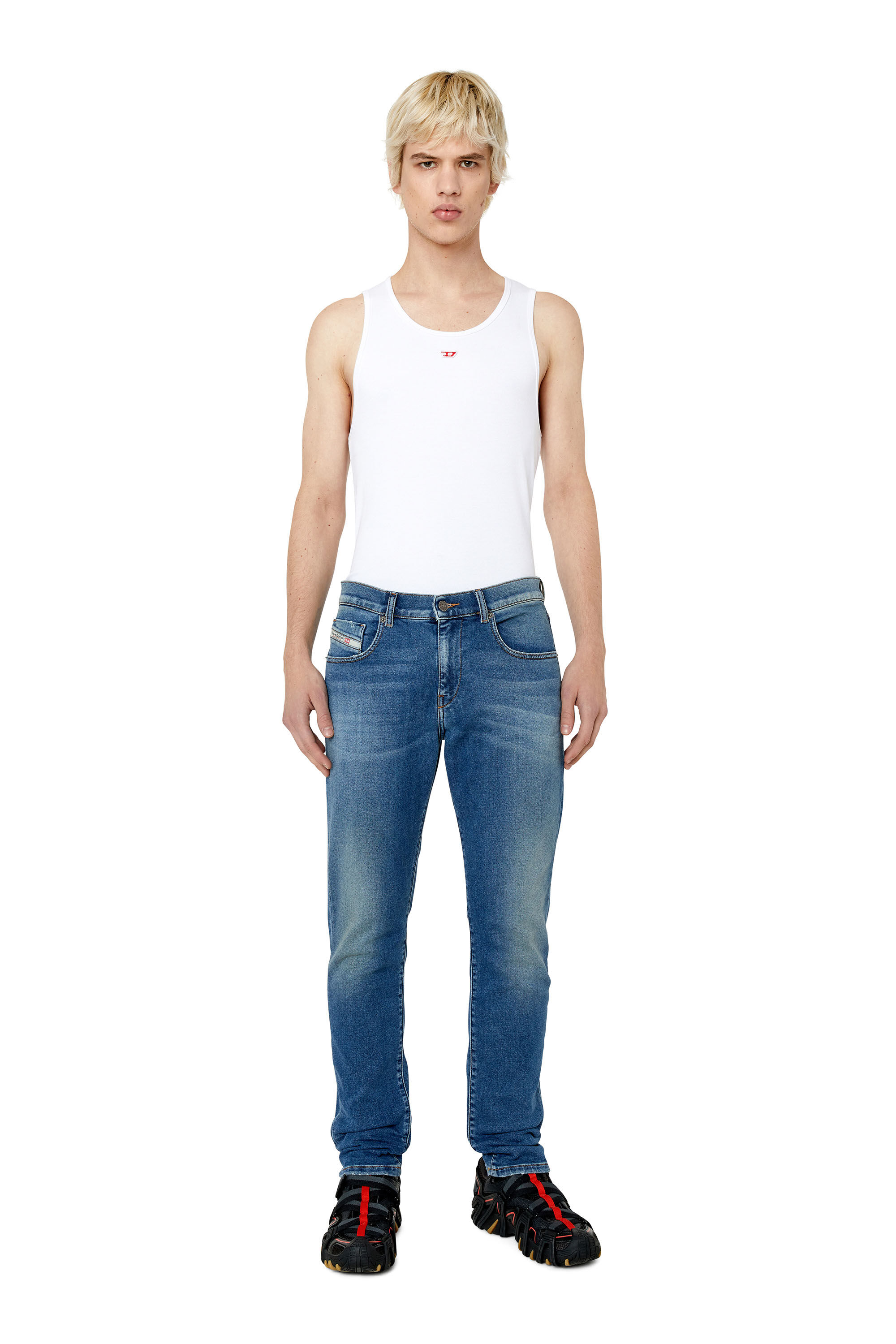 D-STRUKT-Z-T Man: Slim Medium blue Jeans | Diesel