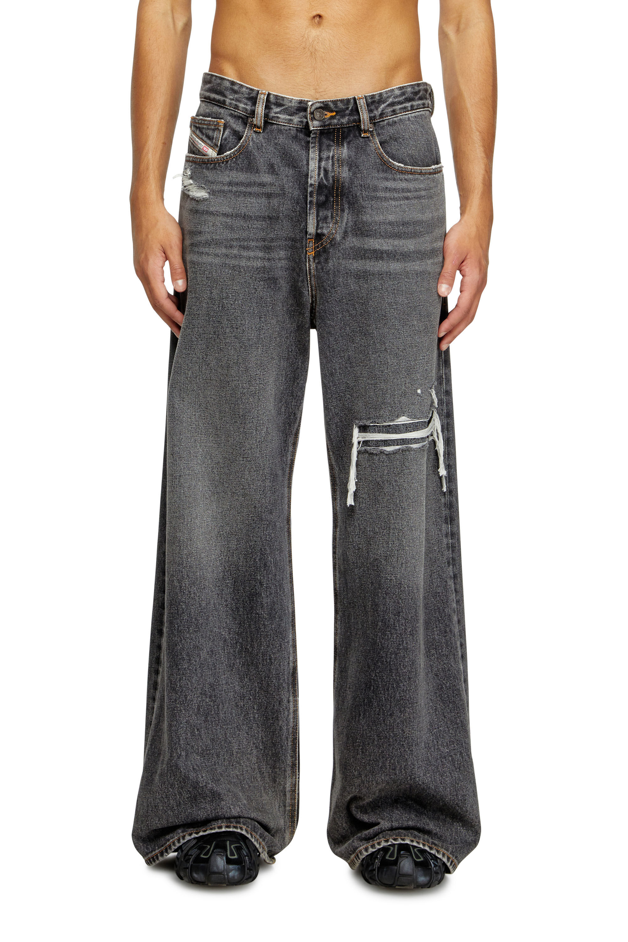 Diesel - Relaxed Jeans D-Rise 007F6 Hombre, Negro/Gris oscuro - 3