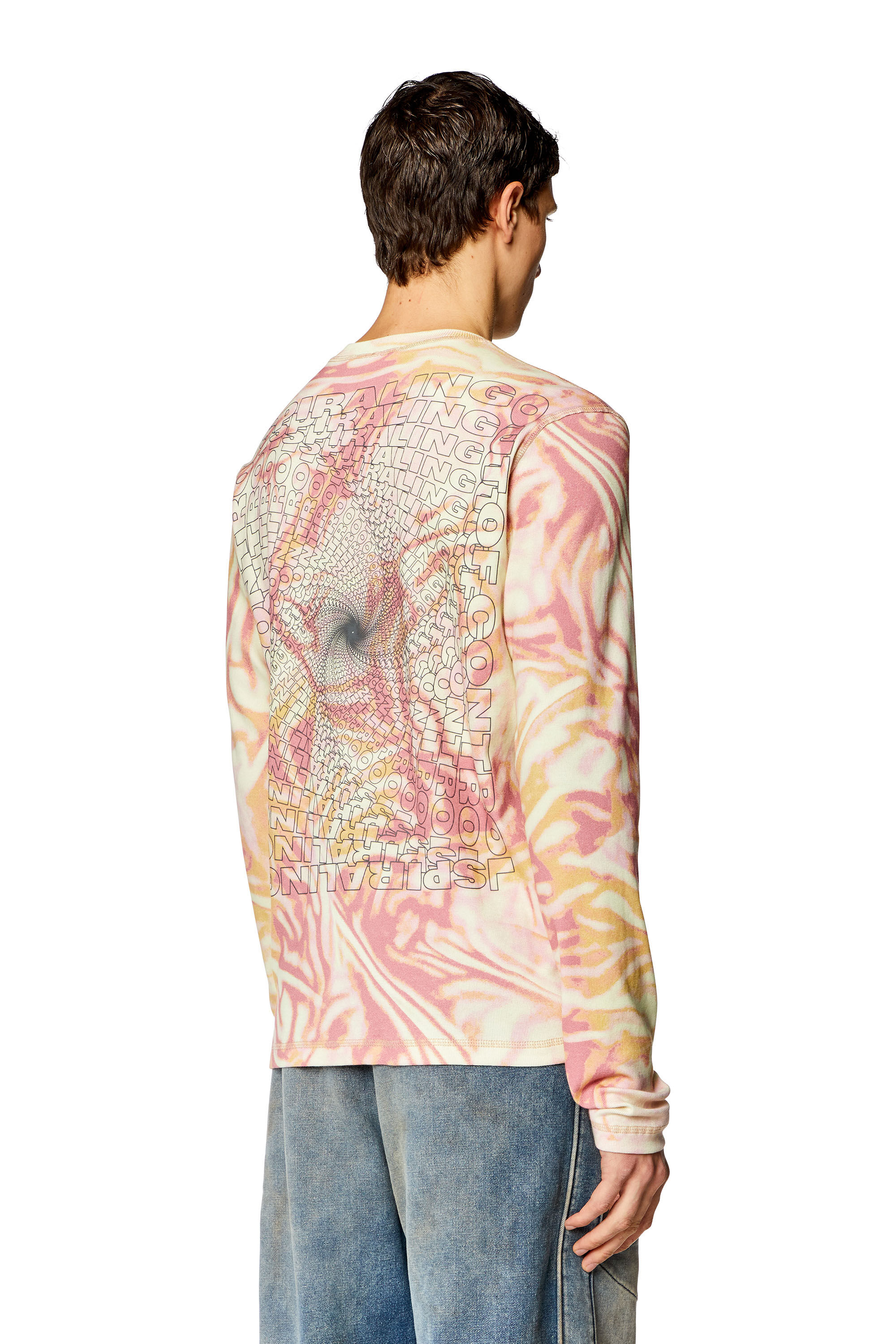 Diesel - T-SER, Top en canalé con estampado utility y de cebra Hombre in Rosa - 4
