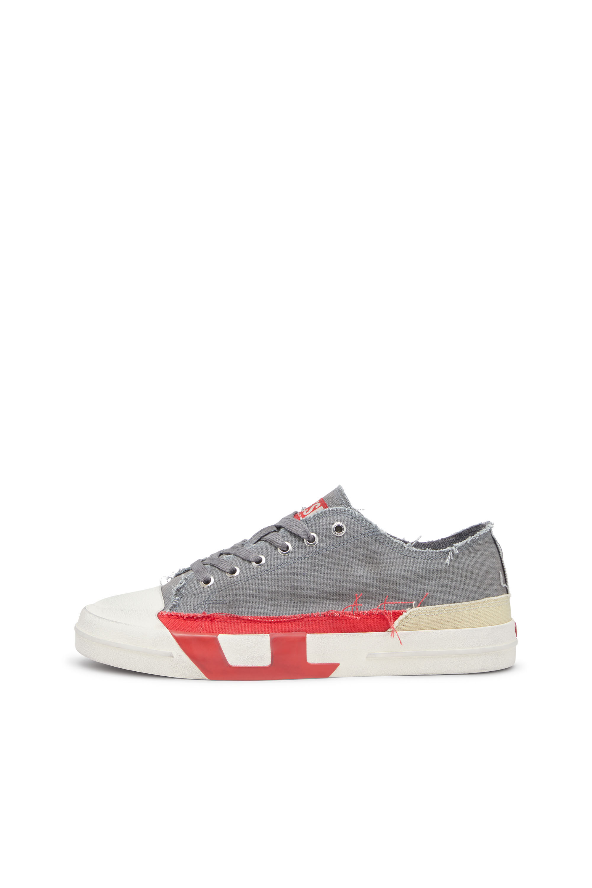 Diesel - S-D-VERSE LOW, S-D-Verse-Deportivas de lona con efecto desgastado Hombre in Gris - 8