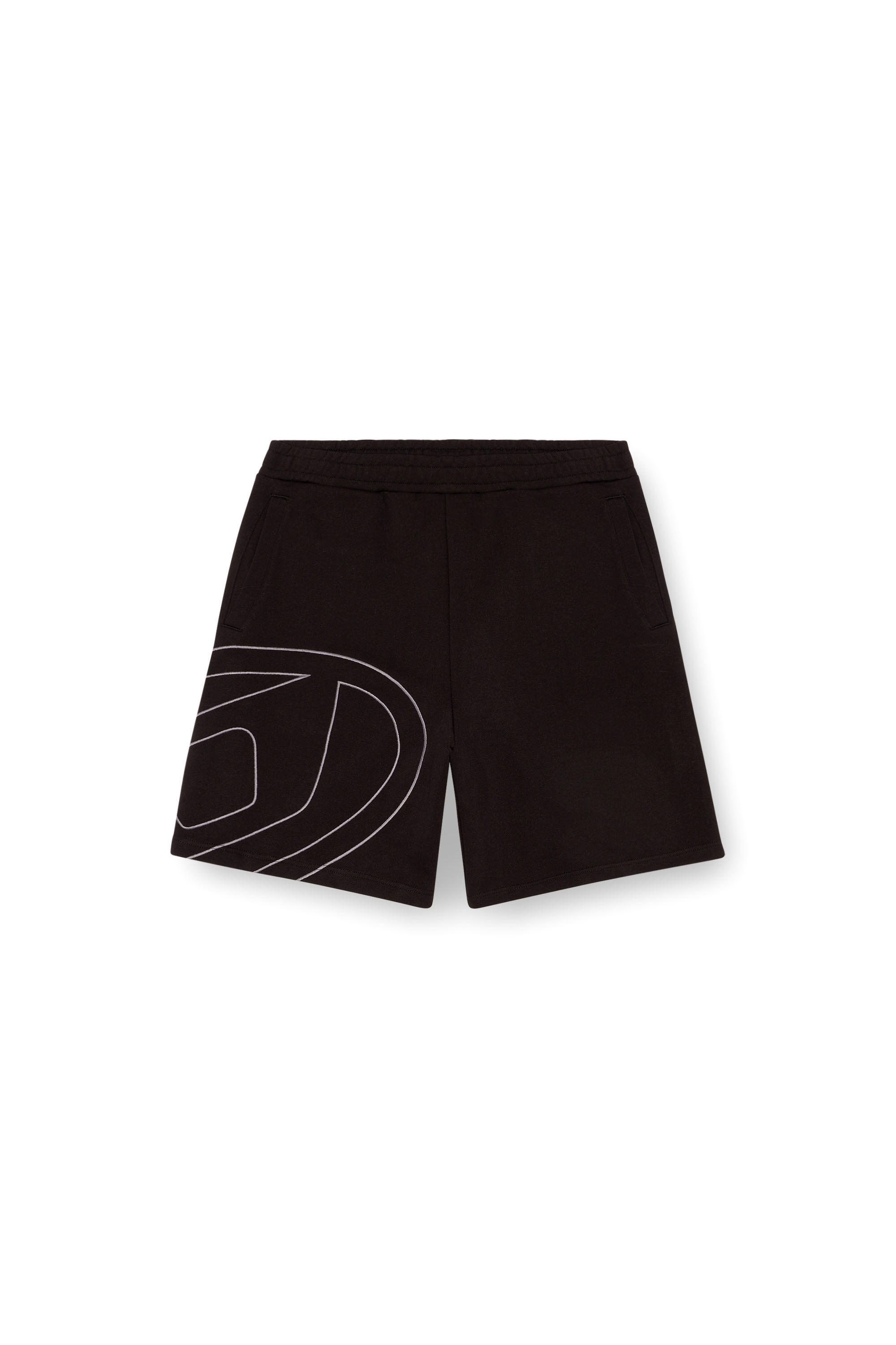 Diesel - P-CROW-MEGOVAL, Hombre Pantalones deportivos cortos con logotipo D grande in Negro - Image 2