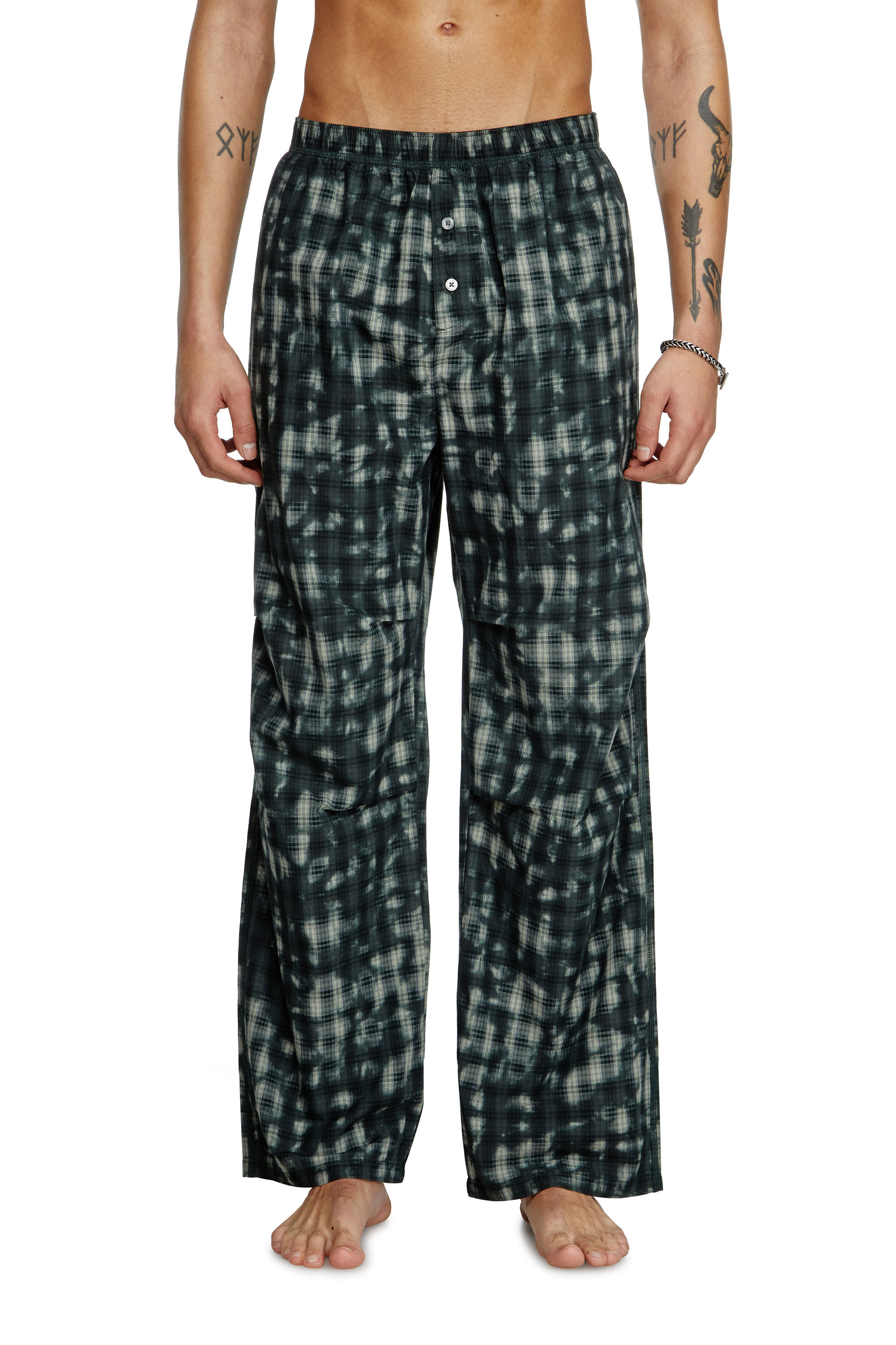 Diesel - VINCE-UTLT, Pantalones de pijama con estampado de cuadros Unisex in Verde - 3