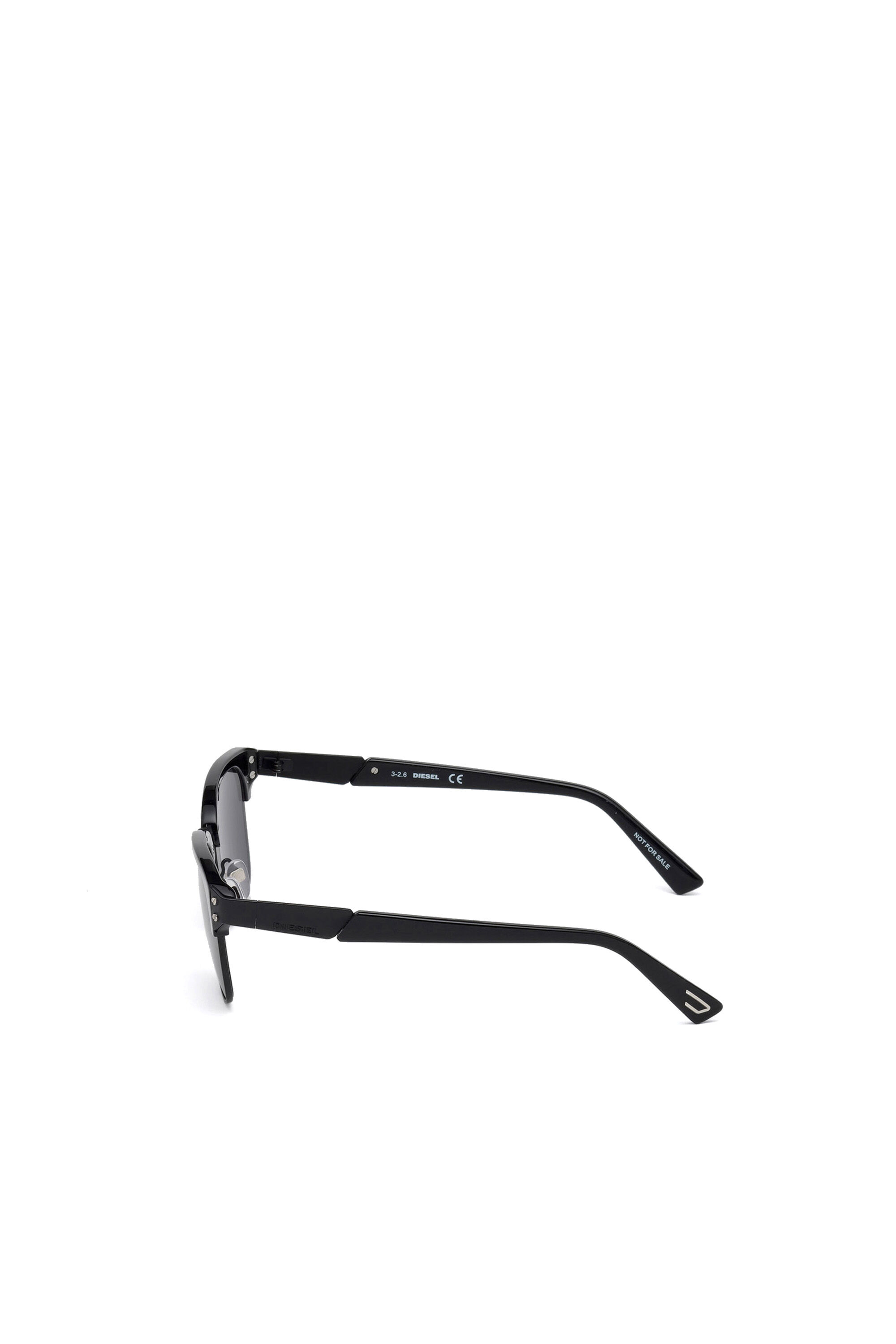 Diesel - DL0235, Gafas icónicas con puente metálico Unisex in Negro - 4