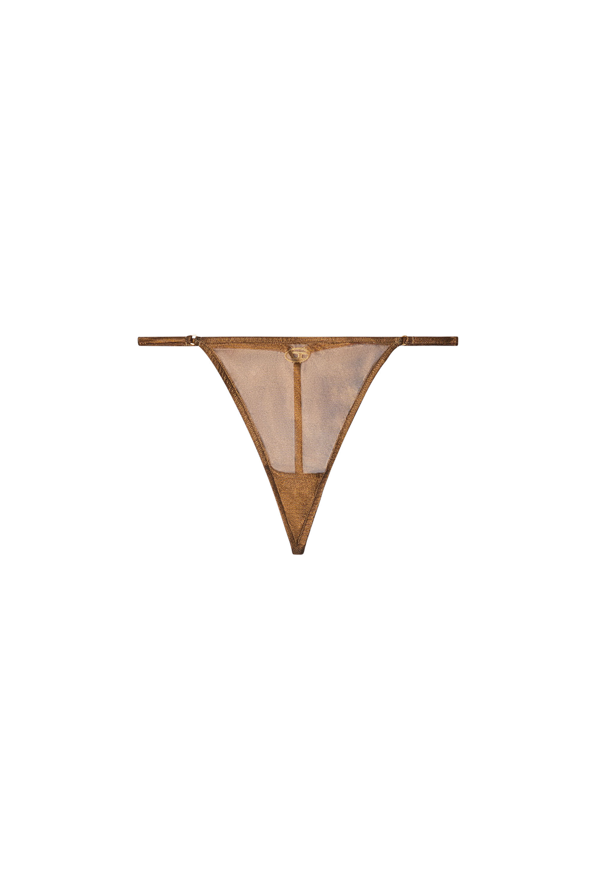 Diesel - D-STRING-GFT, Tanga transparente con detalle Oval D Mujer in Dorado - 2