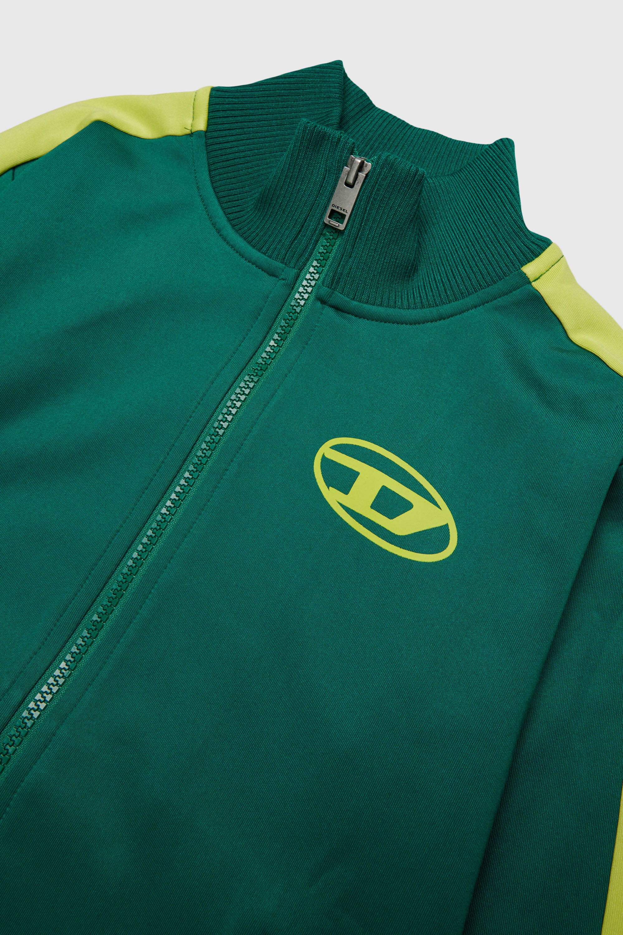 Diesel - SBOS, Track jacket con logo Oval D Hombre in Verde - 3