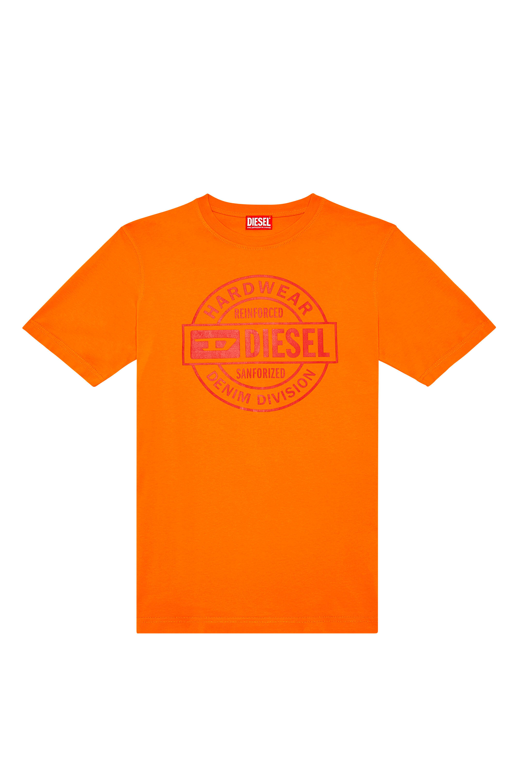 関税込【DIESEL】Just A33 short sleeve T-shirt★Orange★ロゴ Men's T-shirt with Diesel Hardwear print | Orange | Diesel