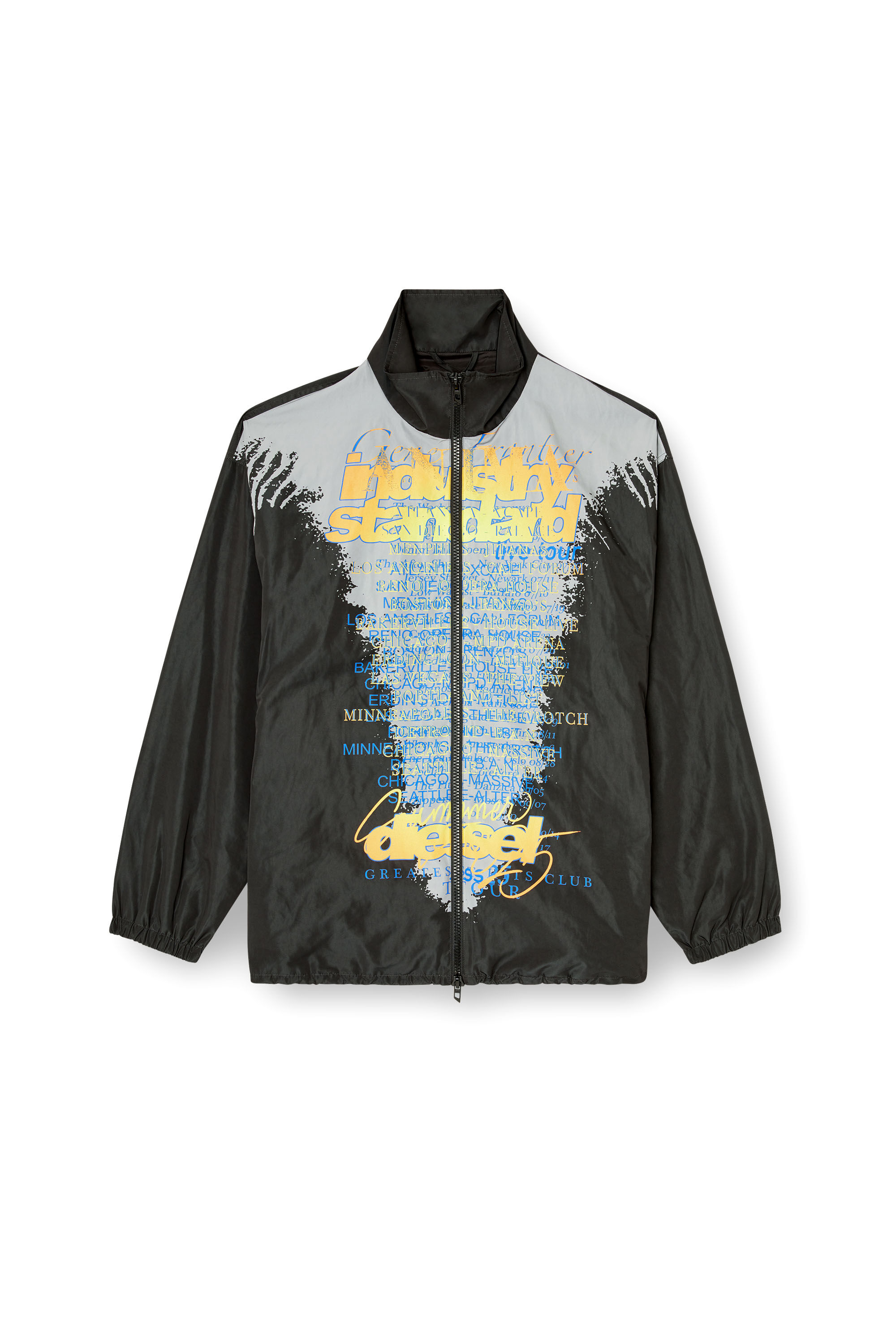 Diesel - J-ERIK, Chaqueta de tejido técnico con estampado de letras de canciones Unisex in Negro - 2