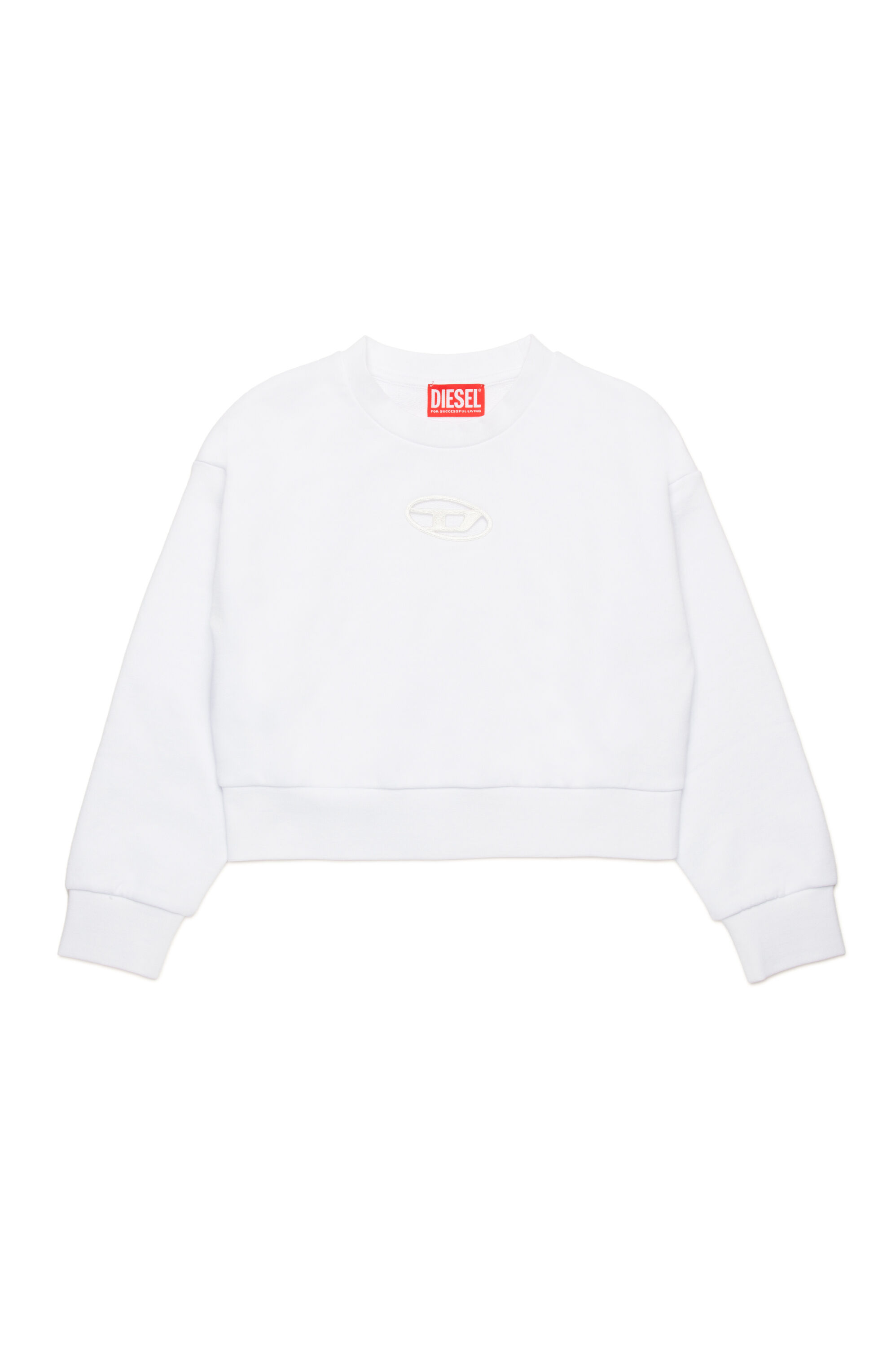 Diesel - STRASLIUM, Sudadera con recorte Oval D Mujer in Blanco - 1