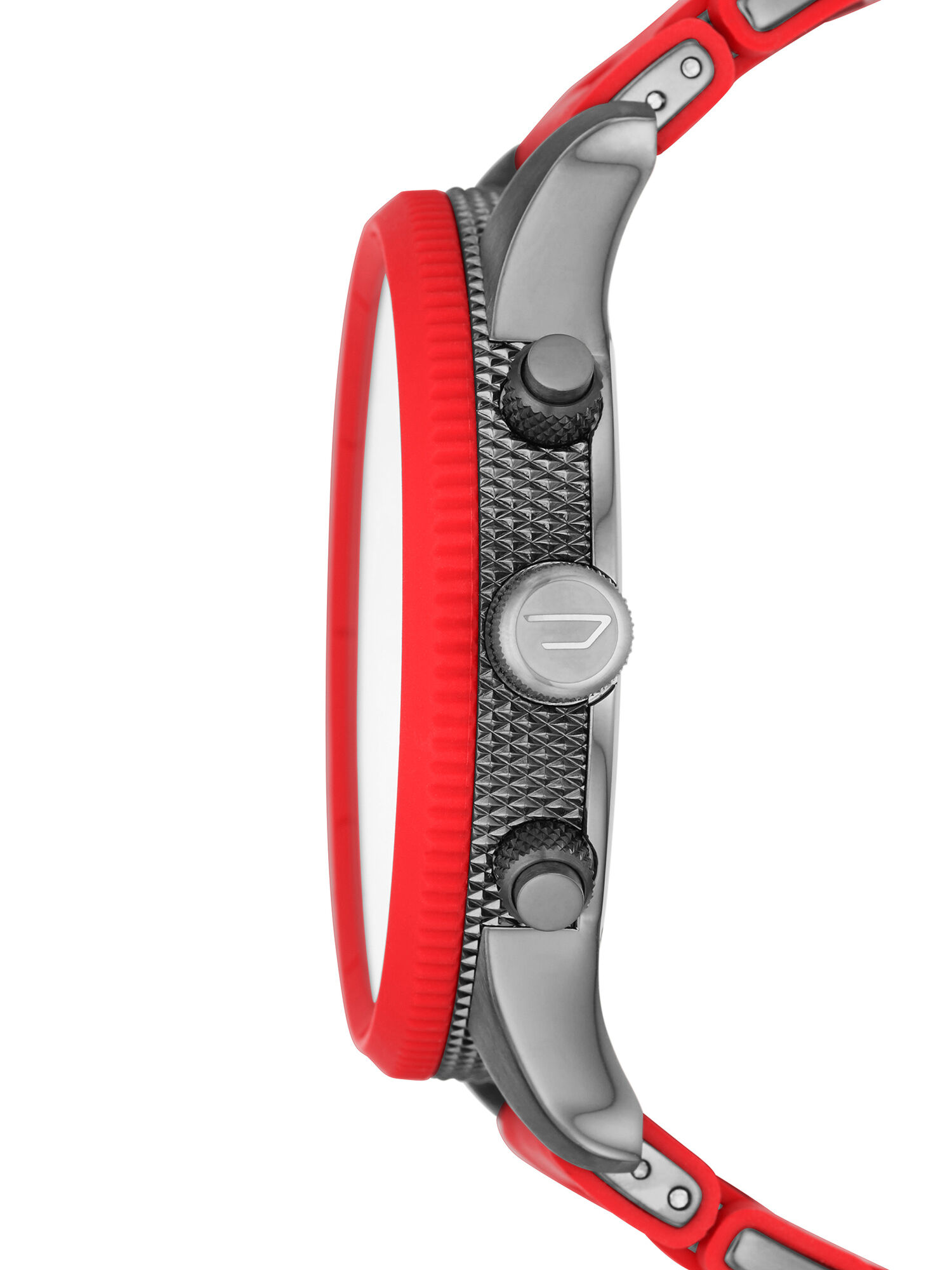 DZ4448 Man: Red silicon watch with gray dial, 50 mm | Diesel