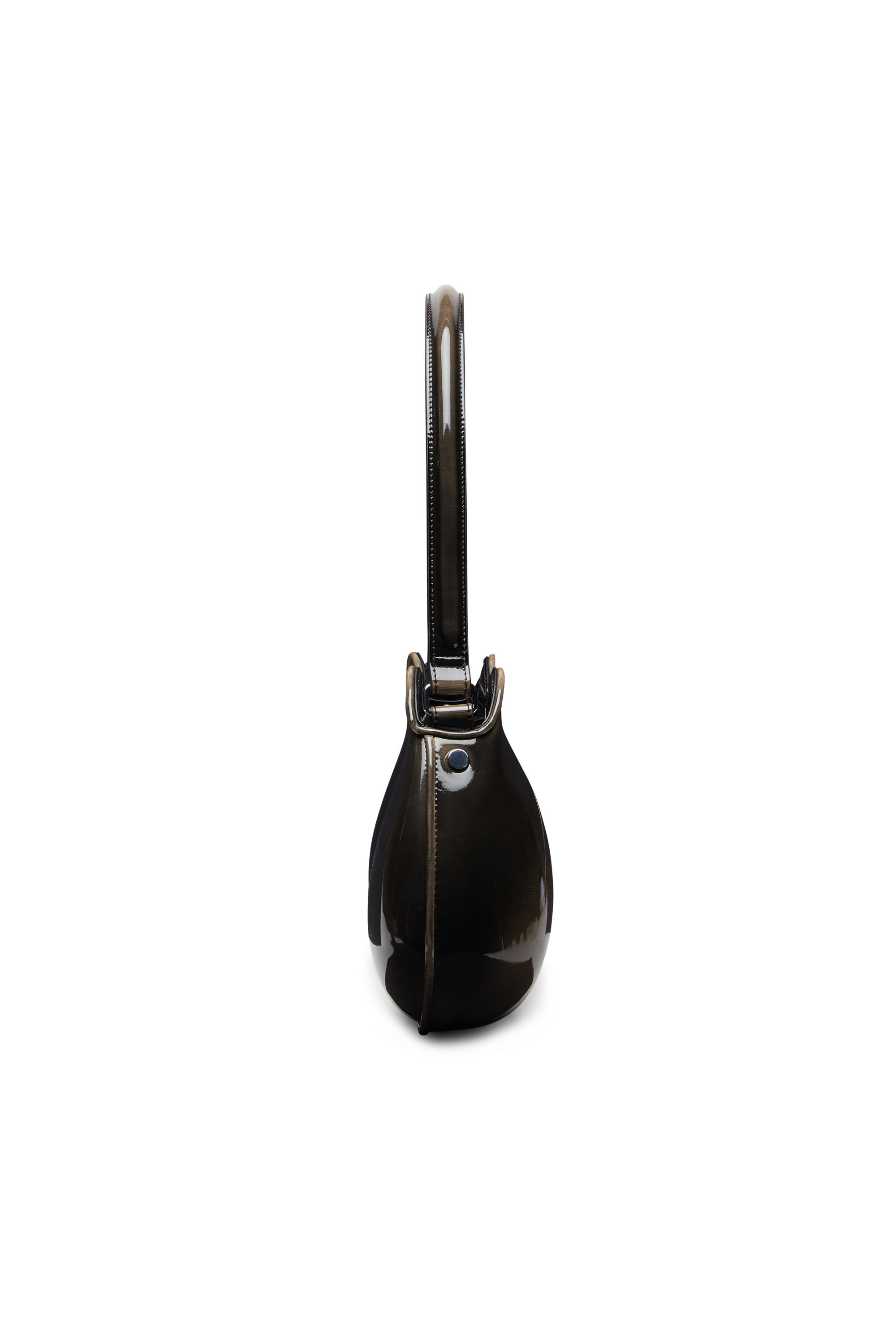 Diesel - DOUBLE-D SHOULDER, Bolso rígido de hombro en PU brillante dégradé Mujer in Negro - 4