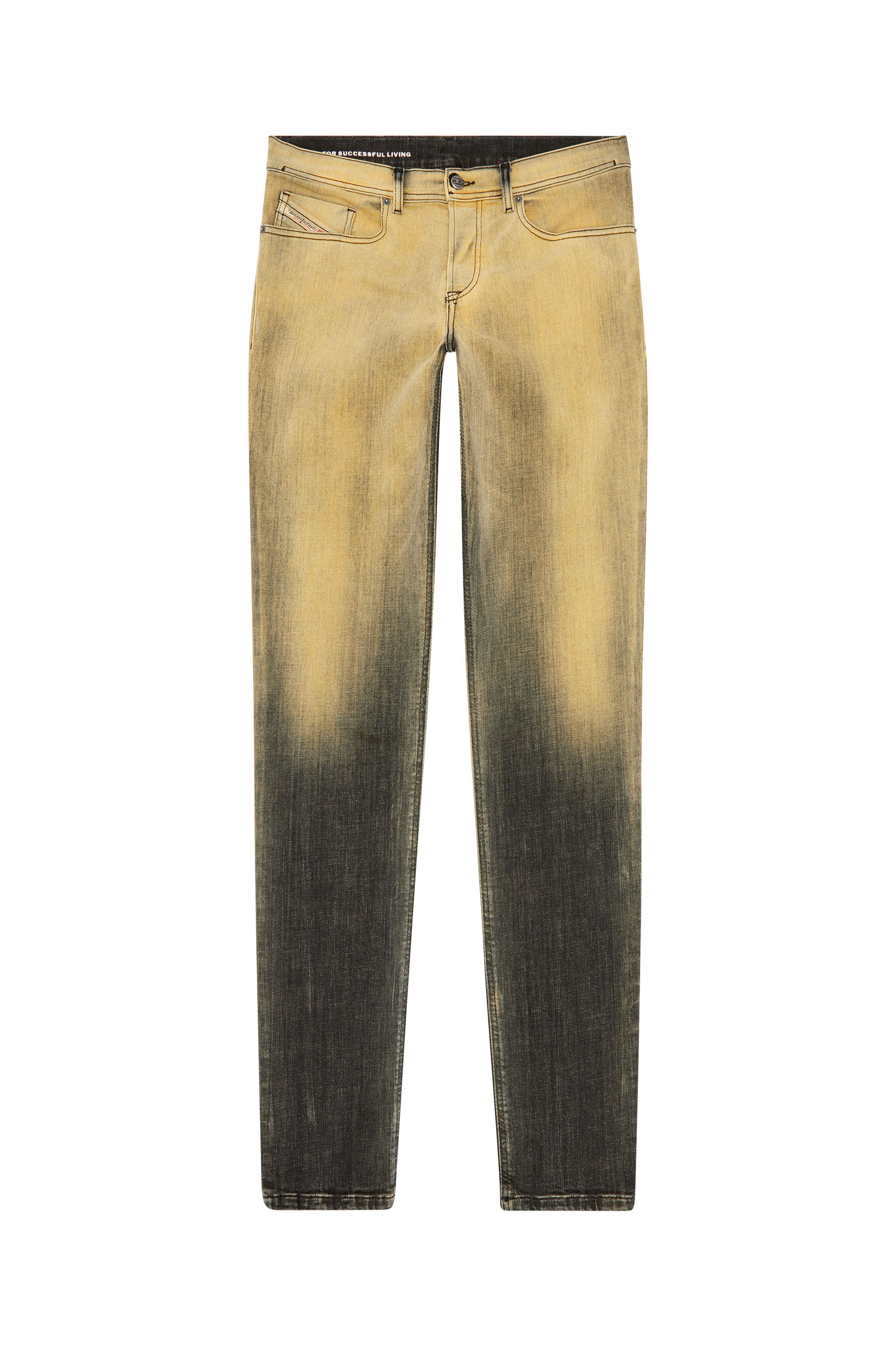 Diesel - Regular Jeans 2023 D-Finitive 09J85 Hombre, Negro/Amarillo - 2