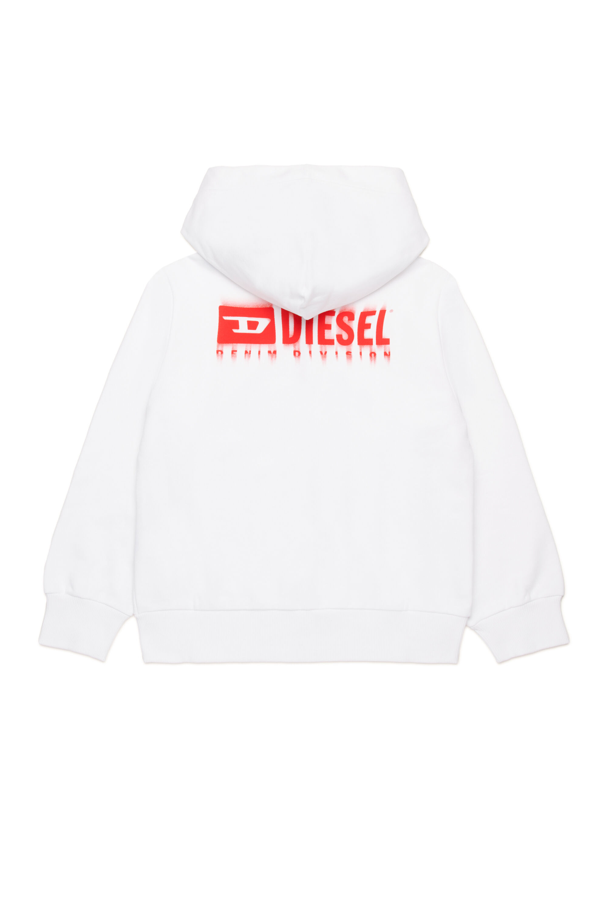 Diesel - SVOUGZIP OVER, Sudadera con capucha y cremallera con logotipo manchado Hombre in Blanco - 2