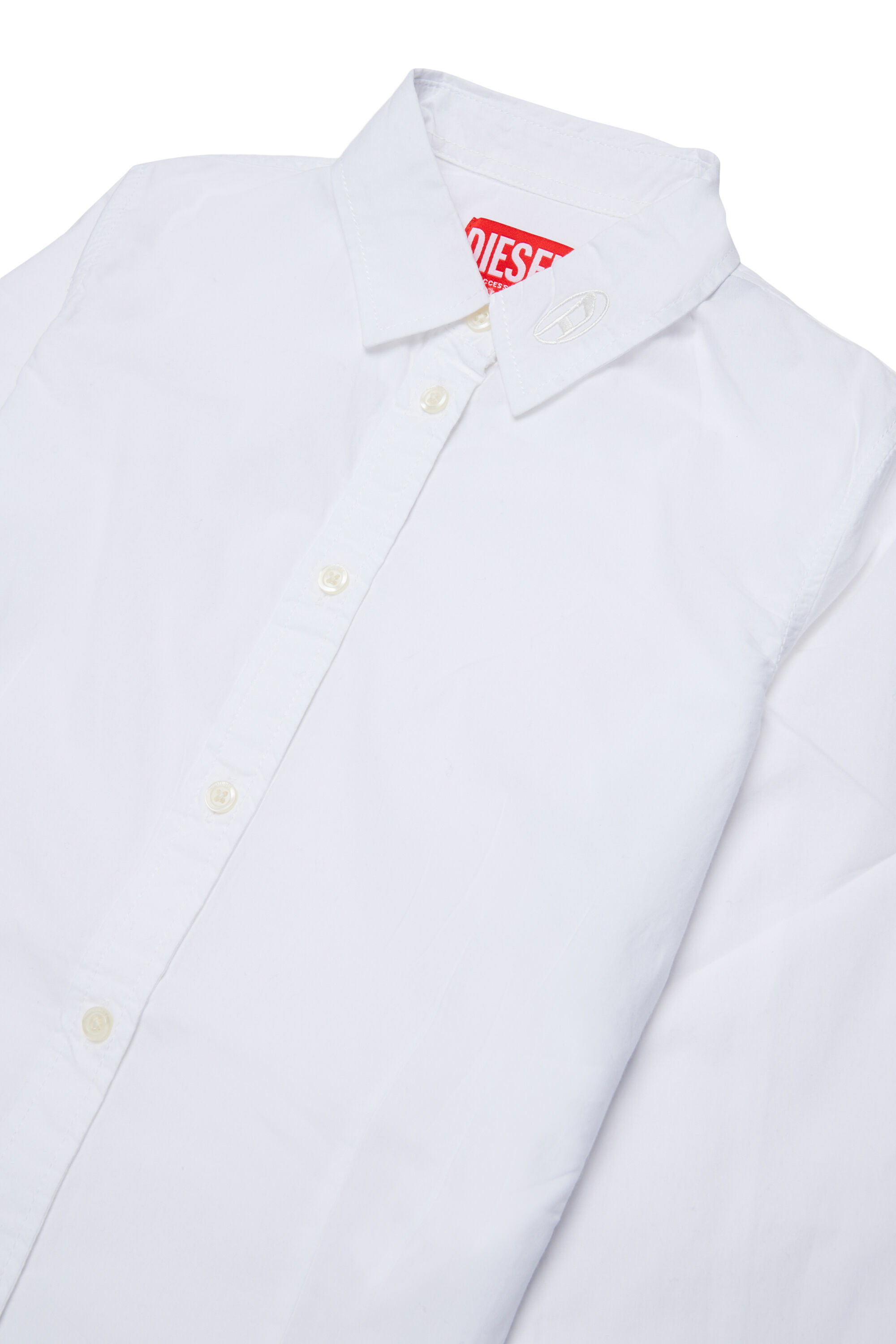 Diesel - CLAIRE, Camisa de algod&oacute;n con cuello Oval D Mujer in Blanco - 3