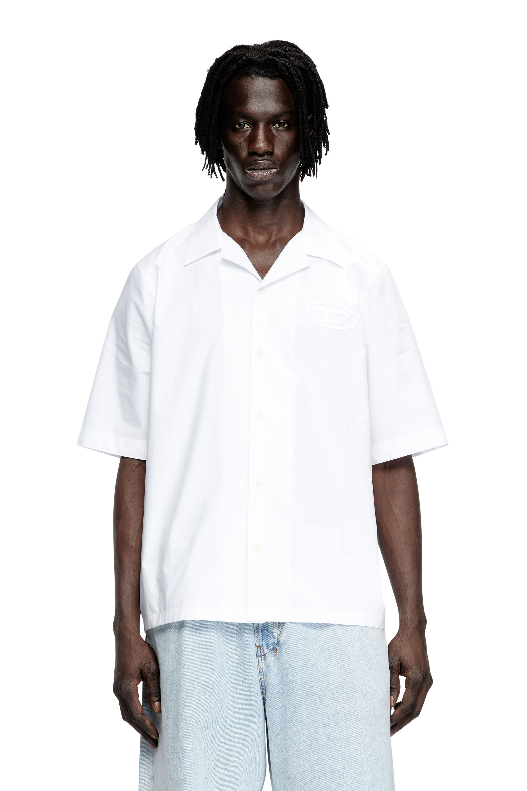 Diesel - S-MAC-PCAL, Camisa de bolos con Oval D Hombre in Blanco - 3