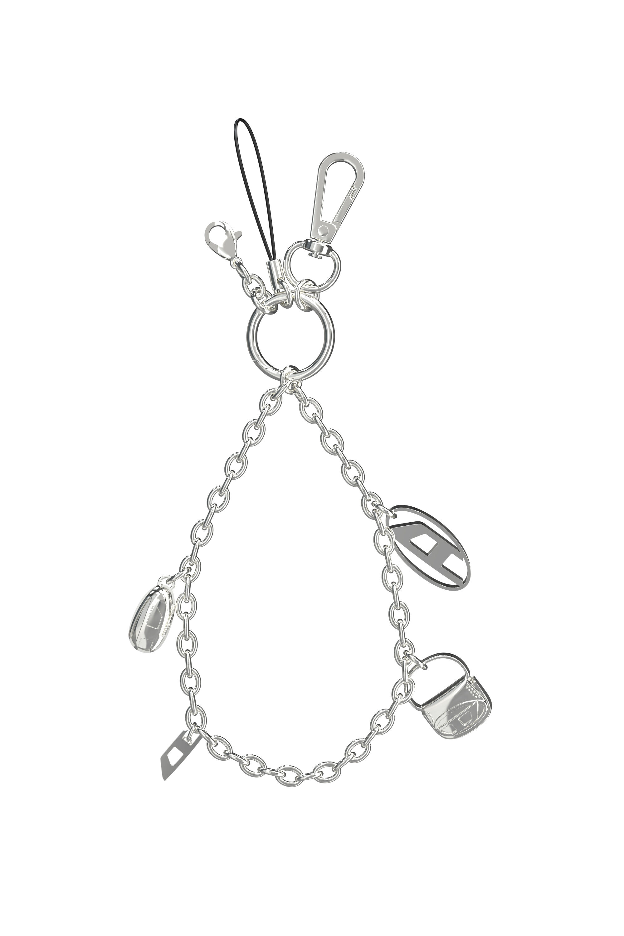 Diesel - 60456  PHONE CHARM, Colgante para teléfono & Soporte para colgante & Tapón antipolvo Unisex in Plateado - 1