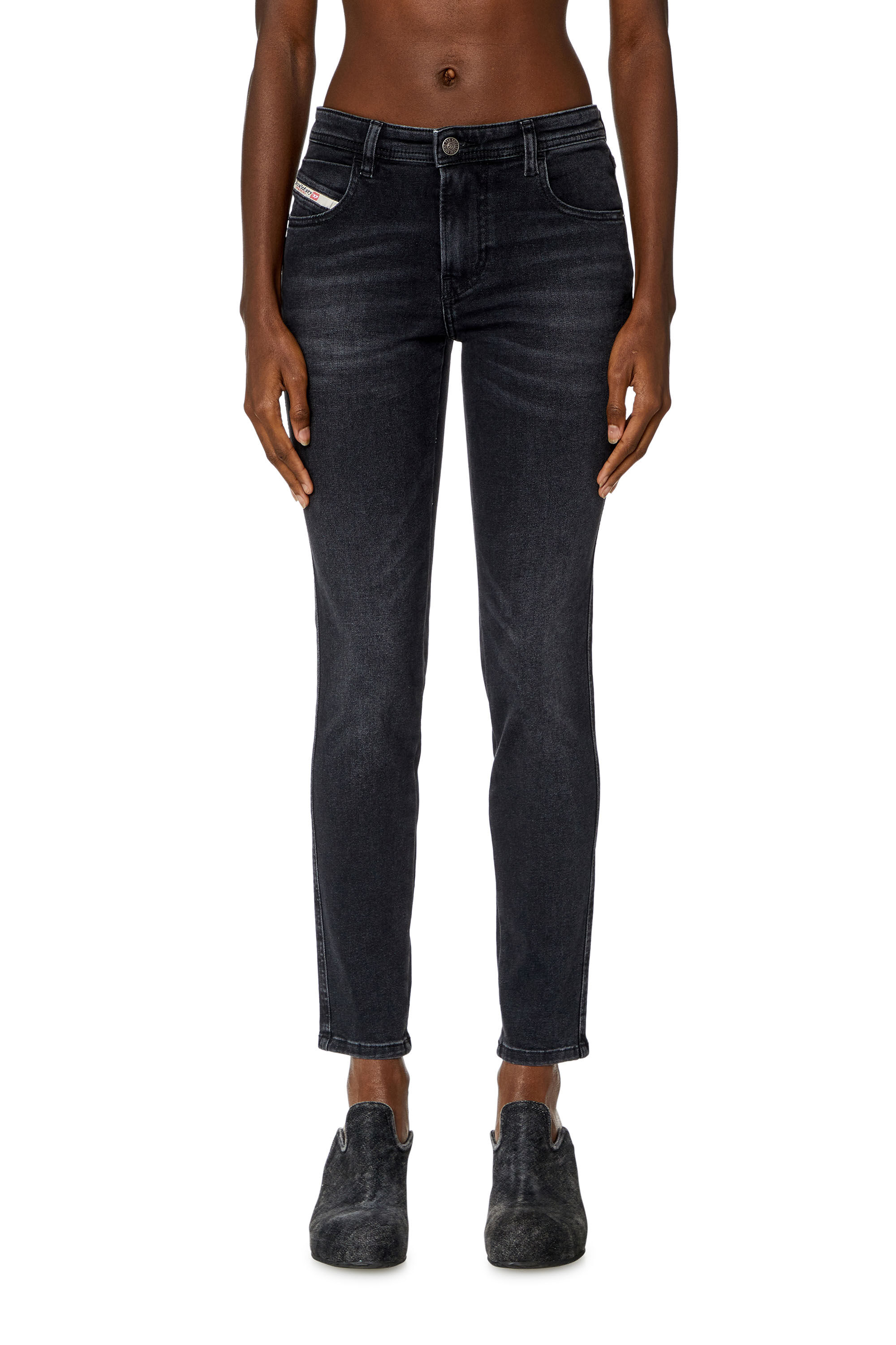 Diesel - Skinny Jeans 2015 Babhila 0PFAS, Negro/Gris oscuro - Image 3