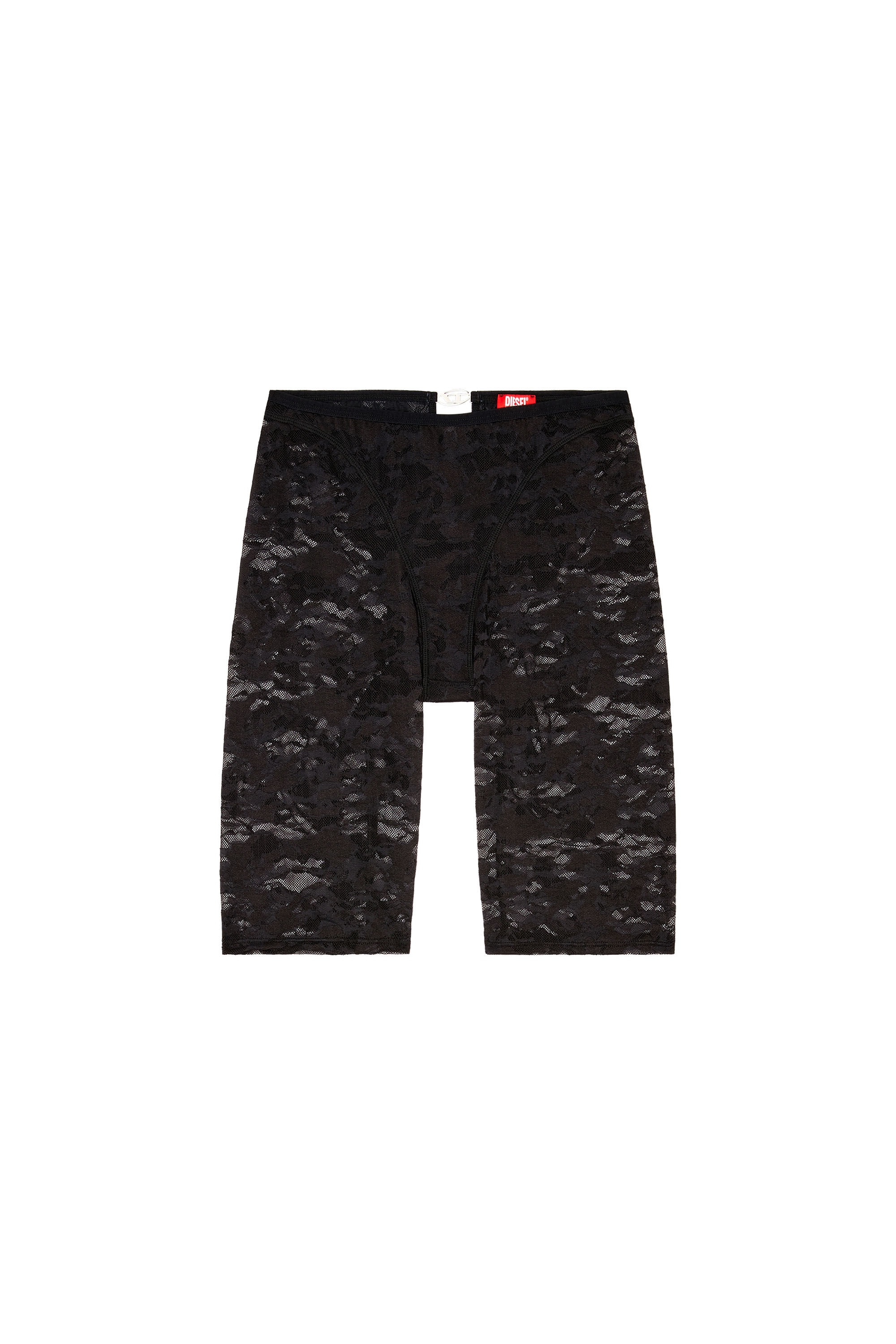 Diesel - UFLB-D-OVAL-LACE-SHORT, Pantalones cortos de encaje y camuflaje con placa Oval D Mujer in Negro - 2