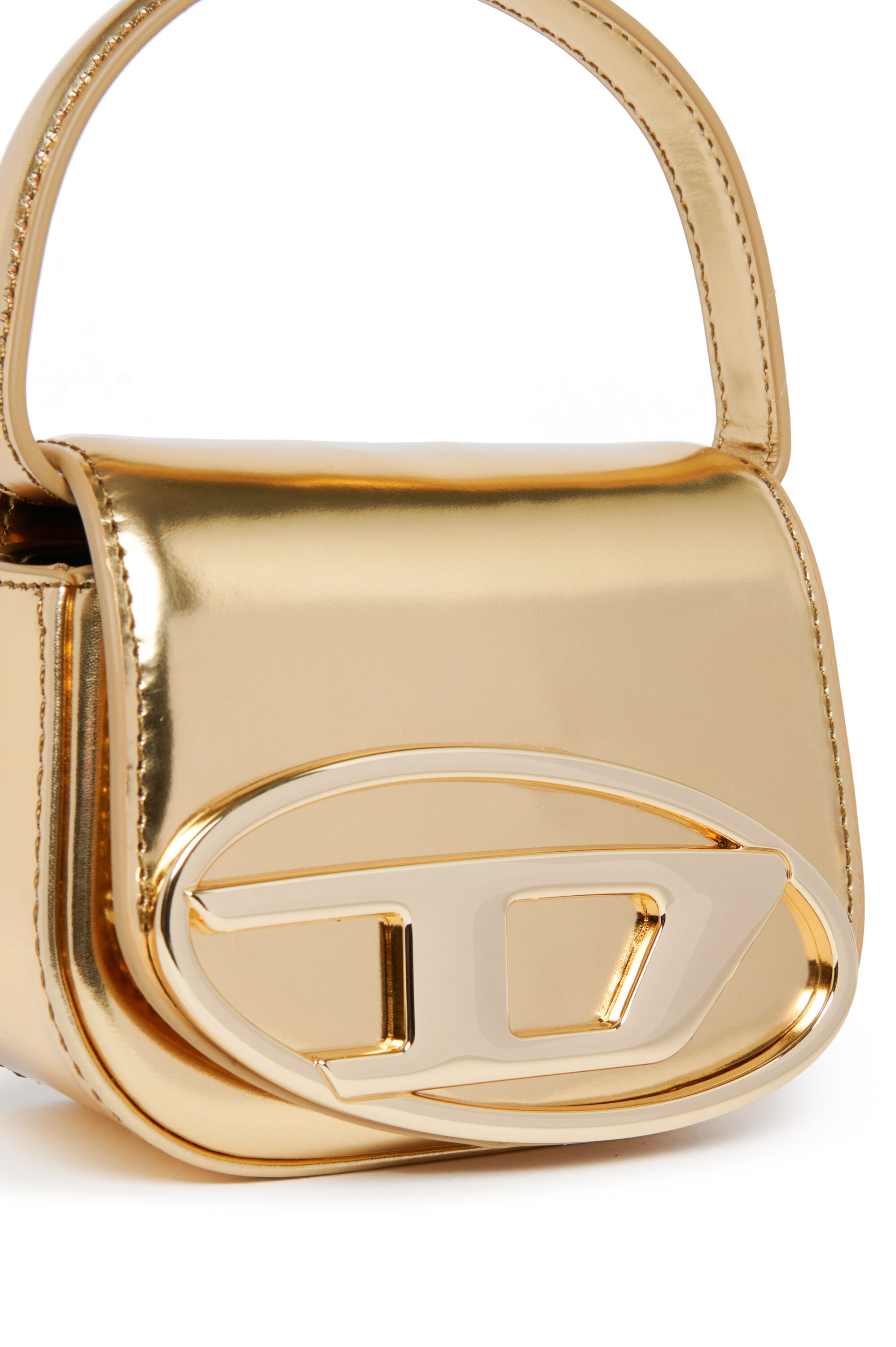 Diesel - 1DR XS, Minibolso icónico de cuero mate metálico Mujer in Dorado - 4