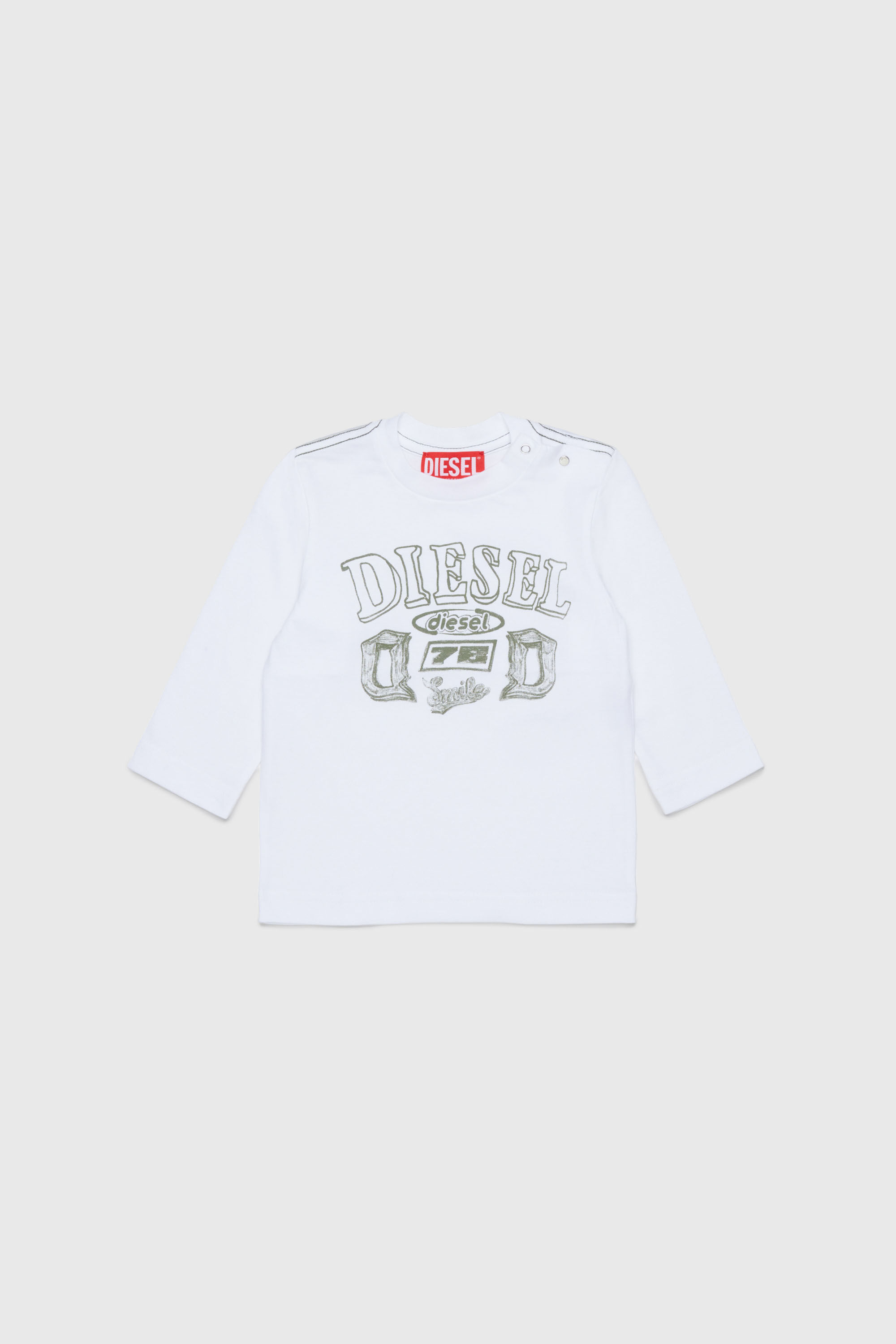Diesel - TBANB, Camiseta de manga larga con estampado de logo Hombre in Blanco - 1