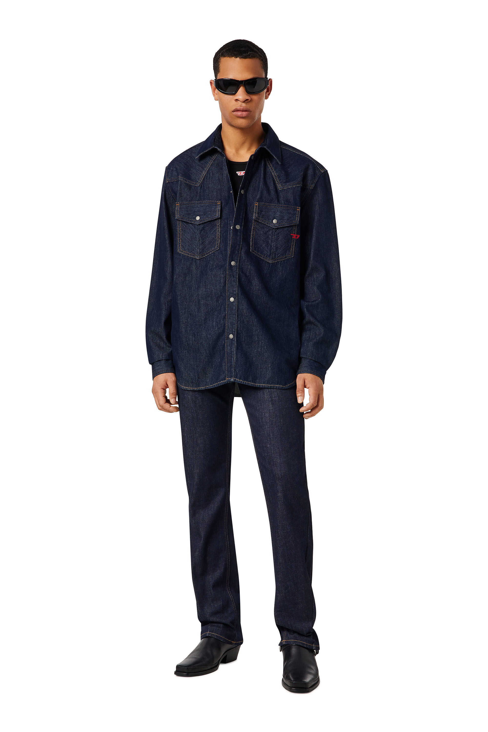 Diesel - 2021 Z9B89 Bootcut Jeans, Azul Oscuro - Image 1