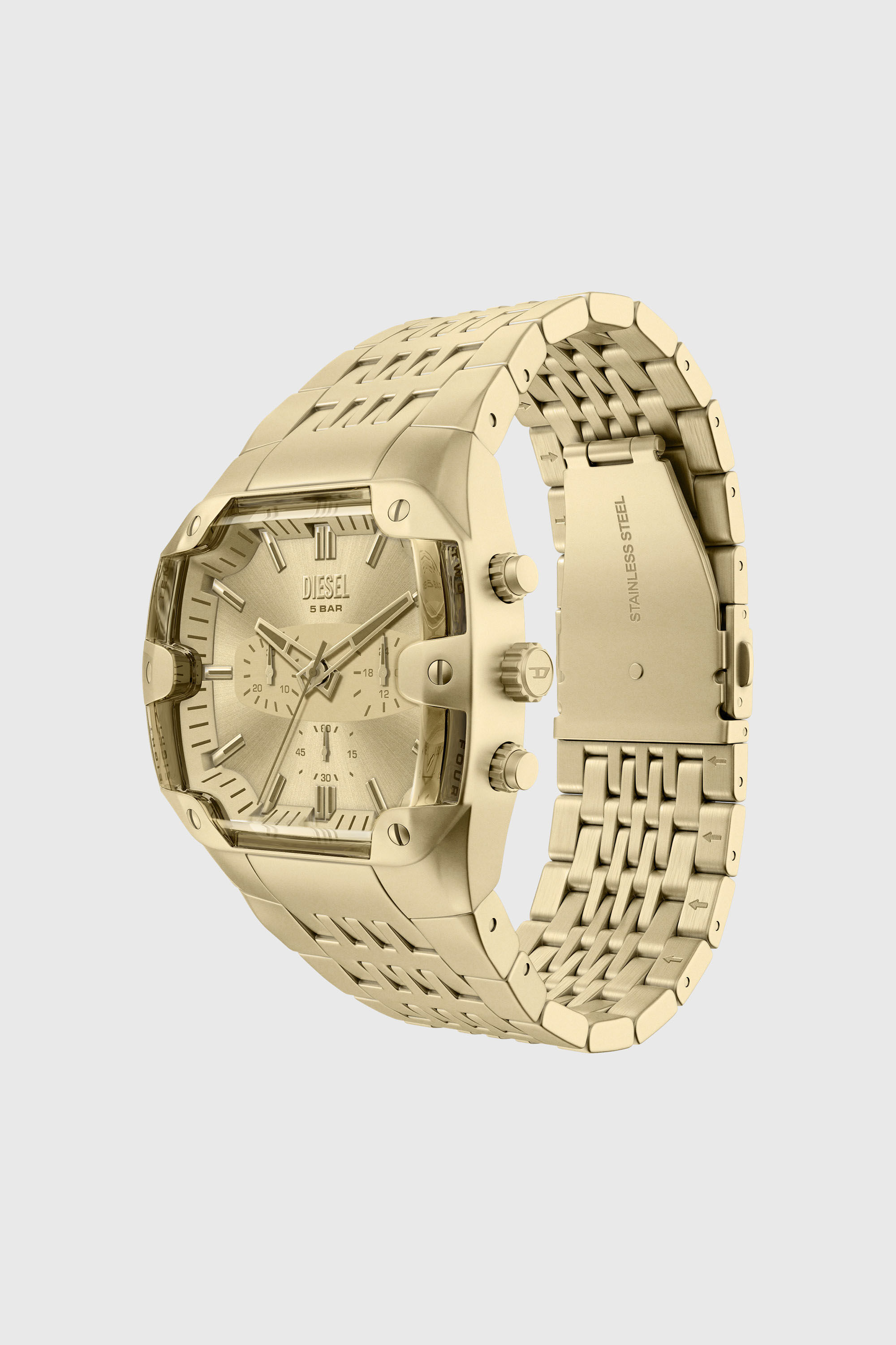 Diesel - DZ4718 WATCH, Reloj Spiked Cushion de acero inoxidable tono dorado Hombre in Dorado - 6