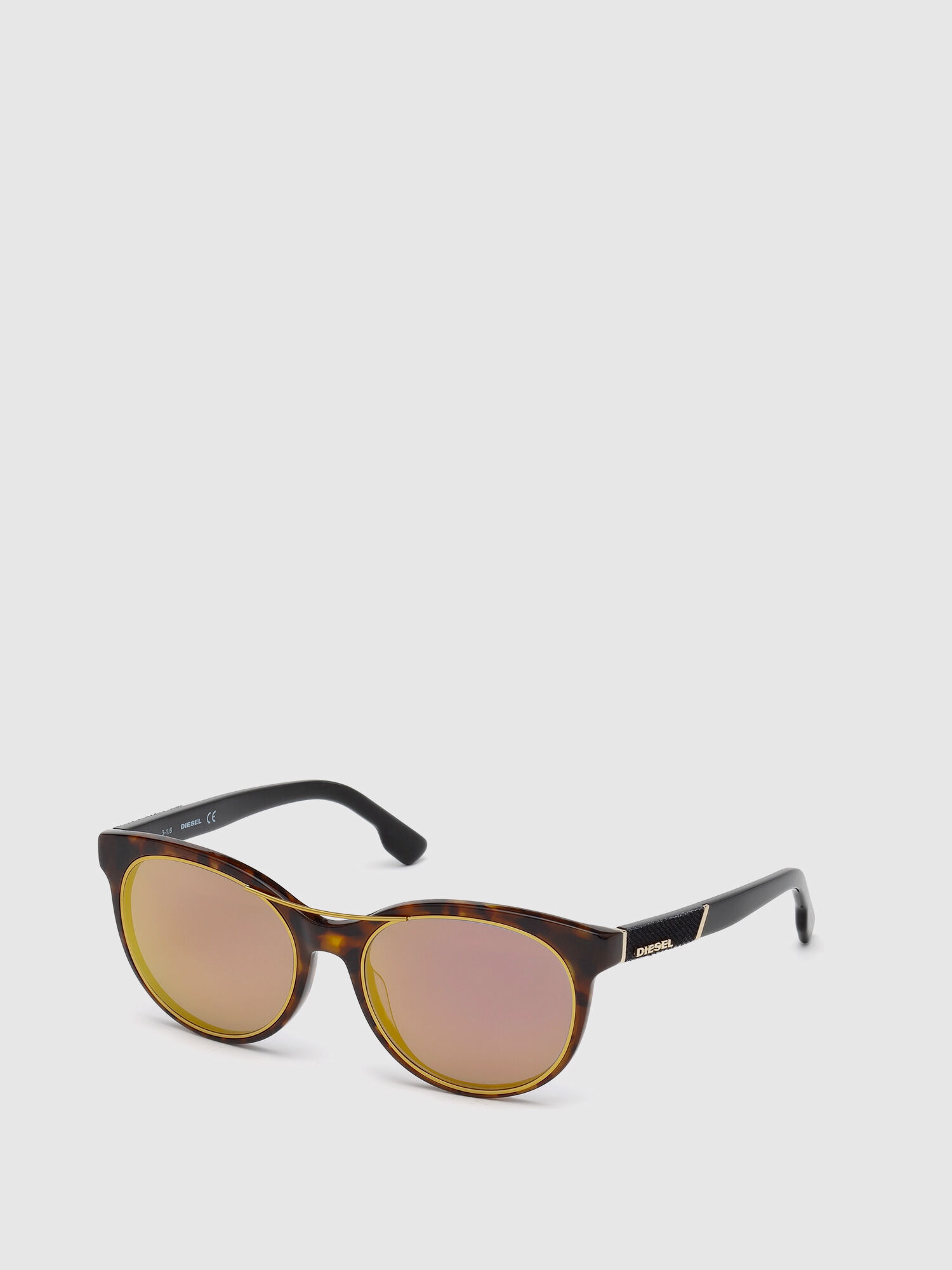 Diesel - DL0213, Gafas con detalles metálicos y de inspiración denim Mujer in Marrón - 4
