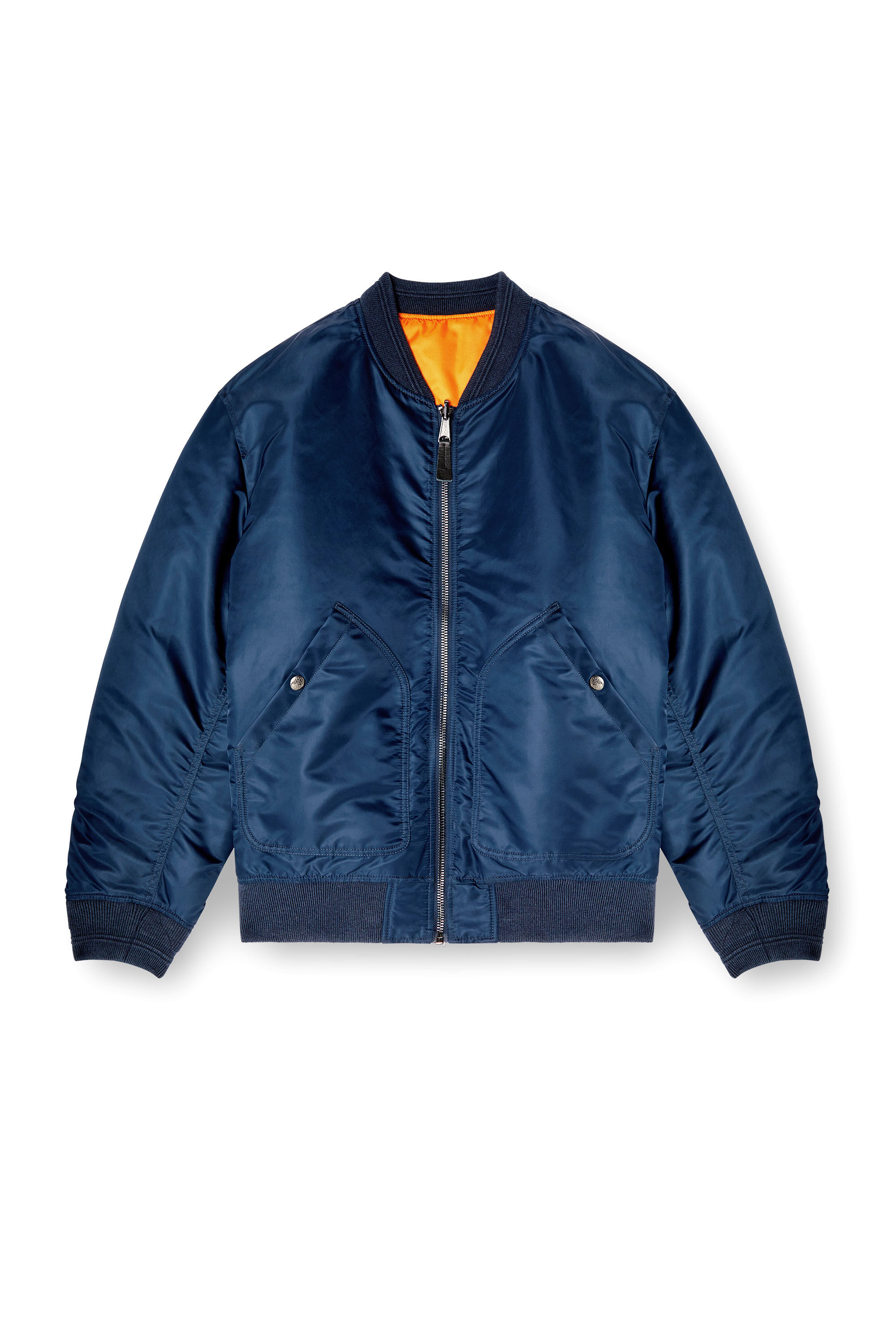 Diesel - J-HELD, Man's Bomber in padded nylon with Oval D in Blue - 2