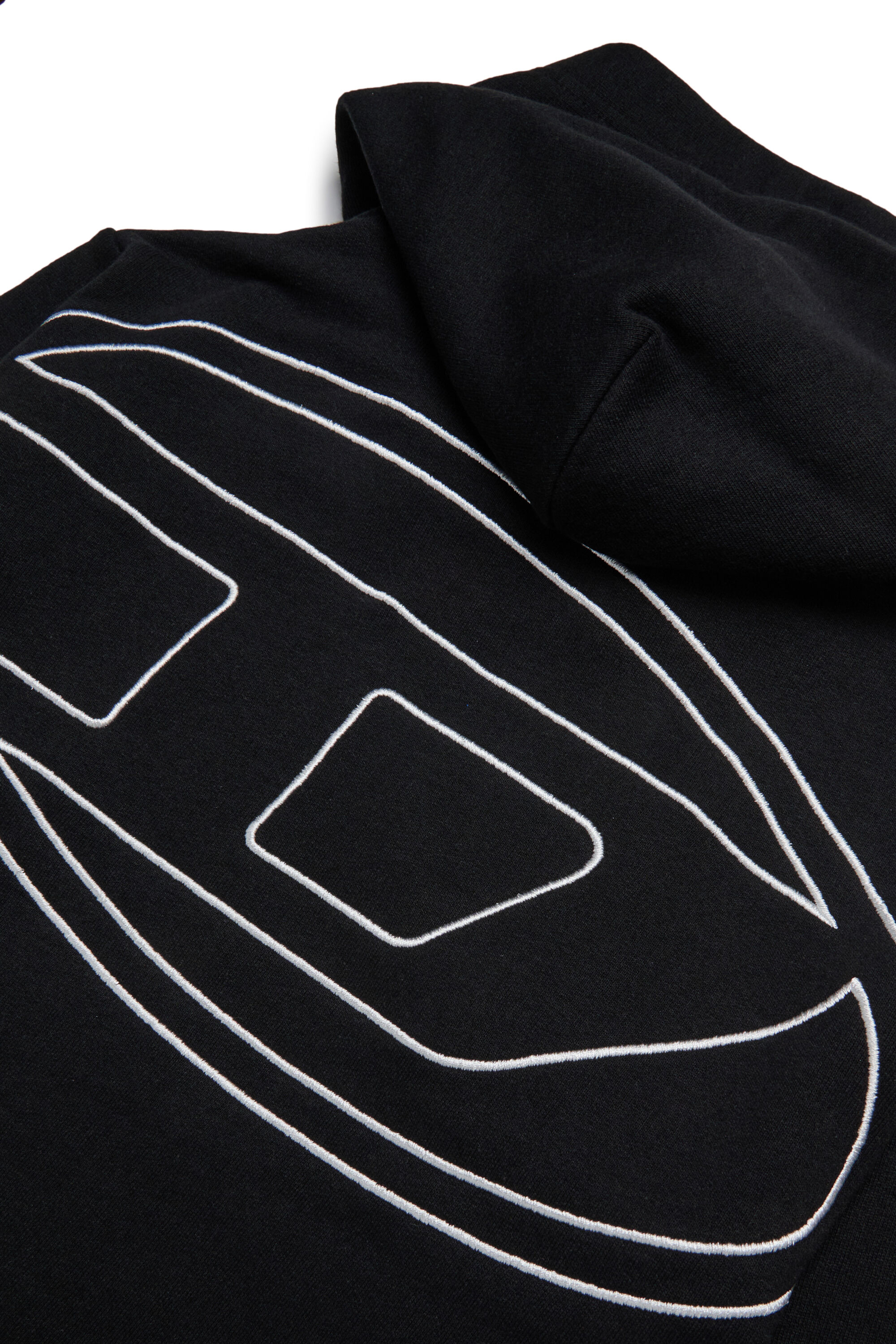 Diesel - SMACSHOODMEGOVALD OVER, Sudadera con capucha con bordado Oval D mega Hombre in Negro - 4