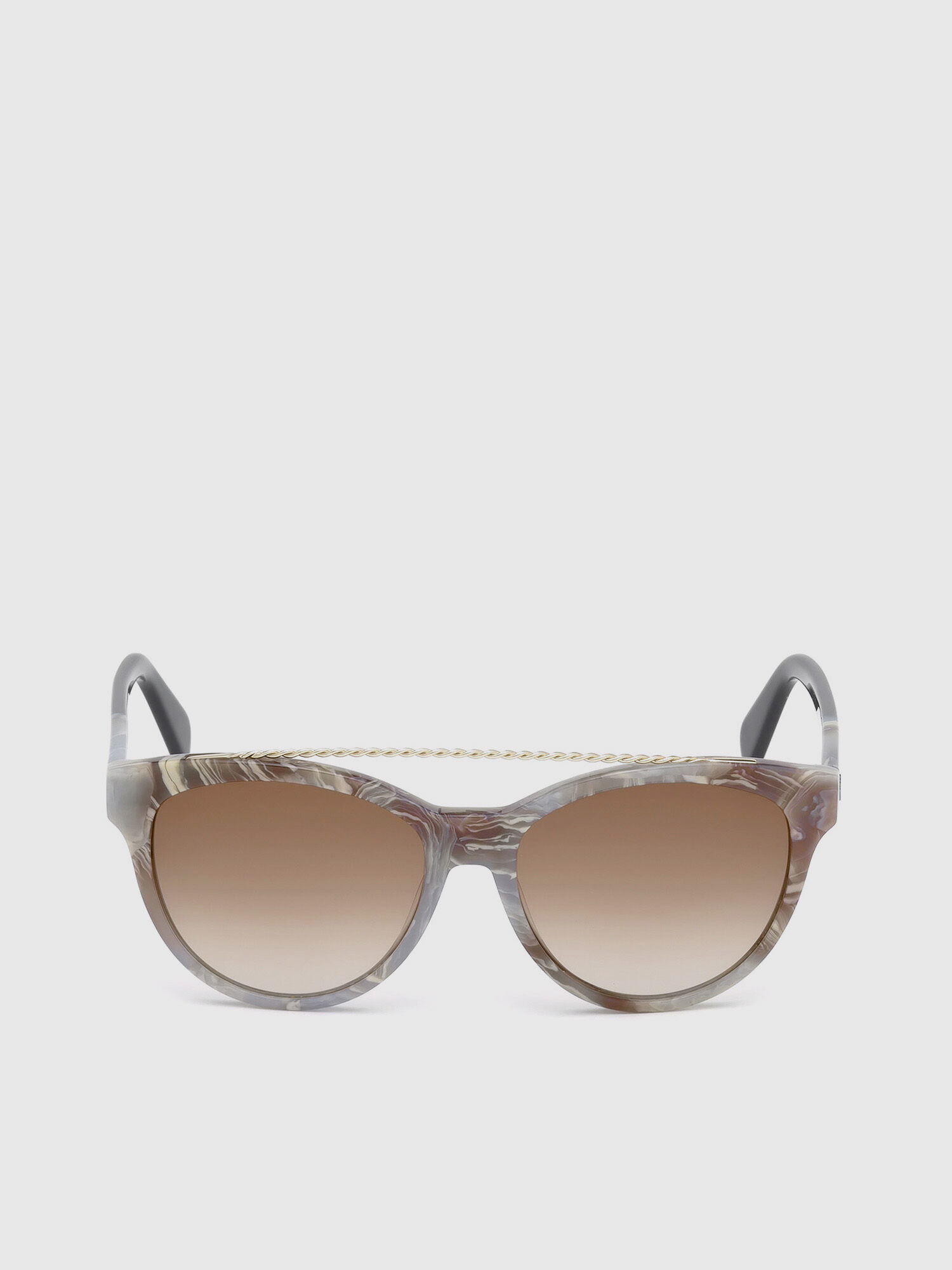 Diesel - DM0189, Gafas con elegante detalle metálico torzado Unisex in Gris - 1