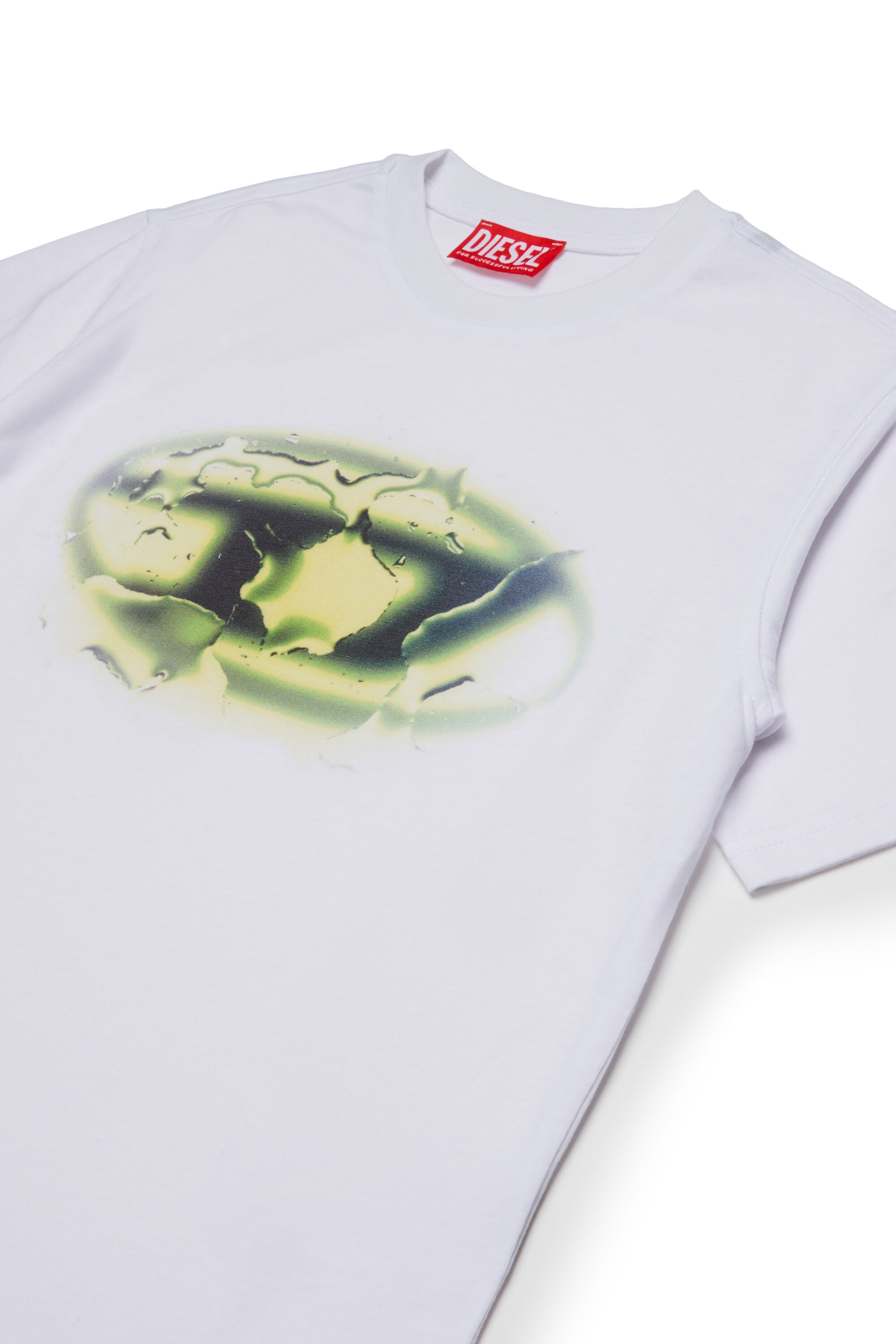 Diesel - TBOXTK3 OVER, Camiseta de algodón con estampado gráfico Hombre in Blanco - 3