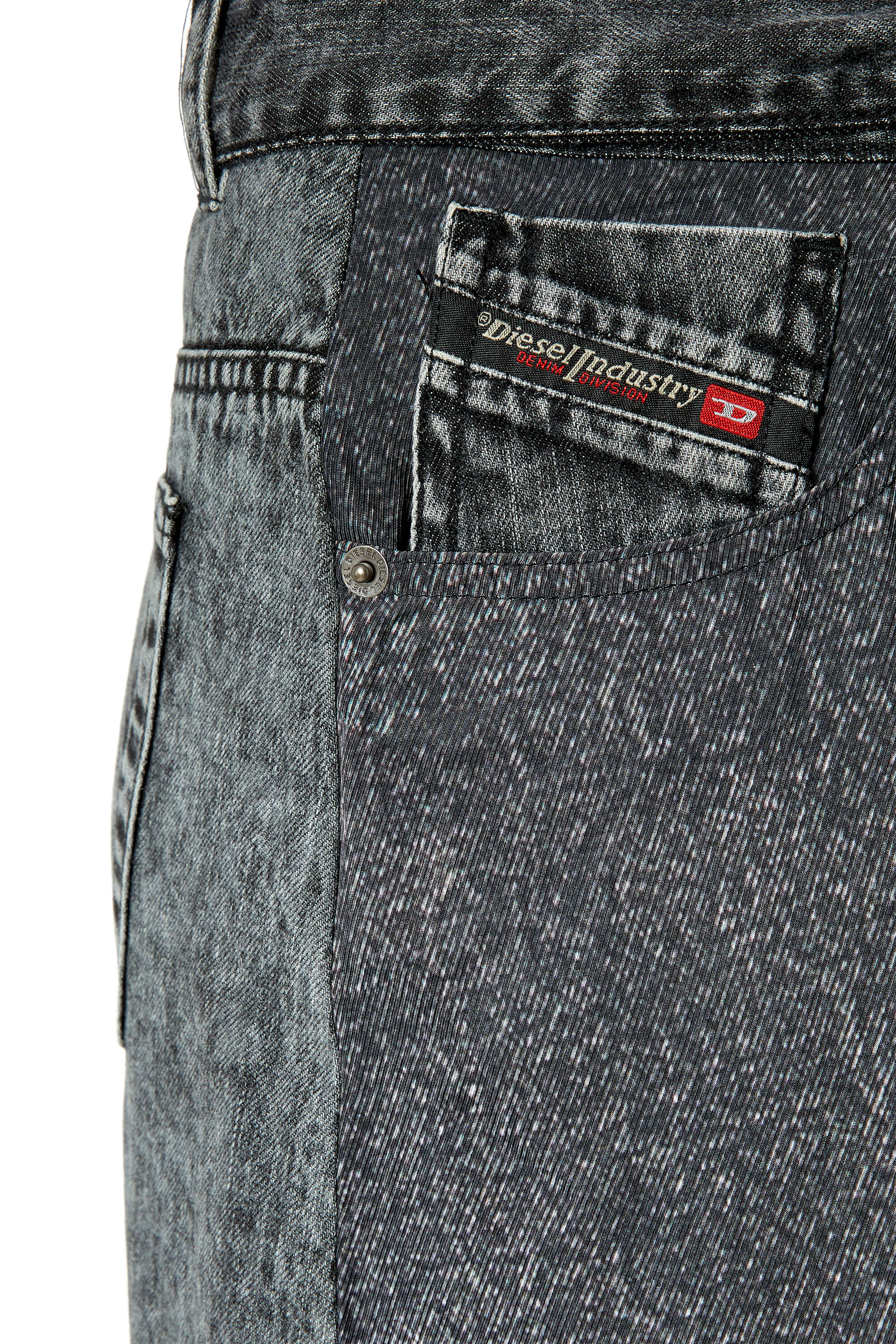 Diesel - O-TINA, Falda de sarga con estampado en denim de trampantojo Mujer in Negro - 5