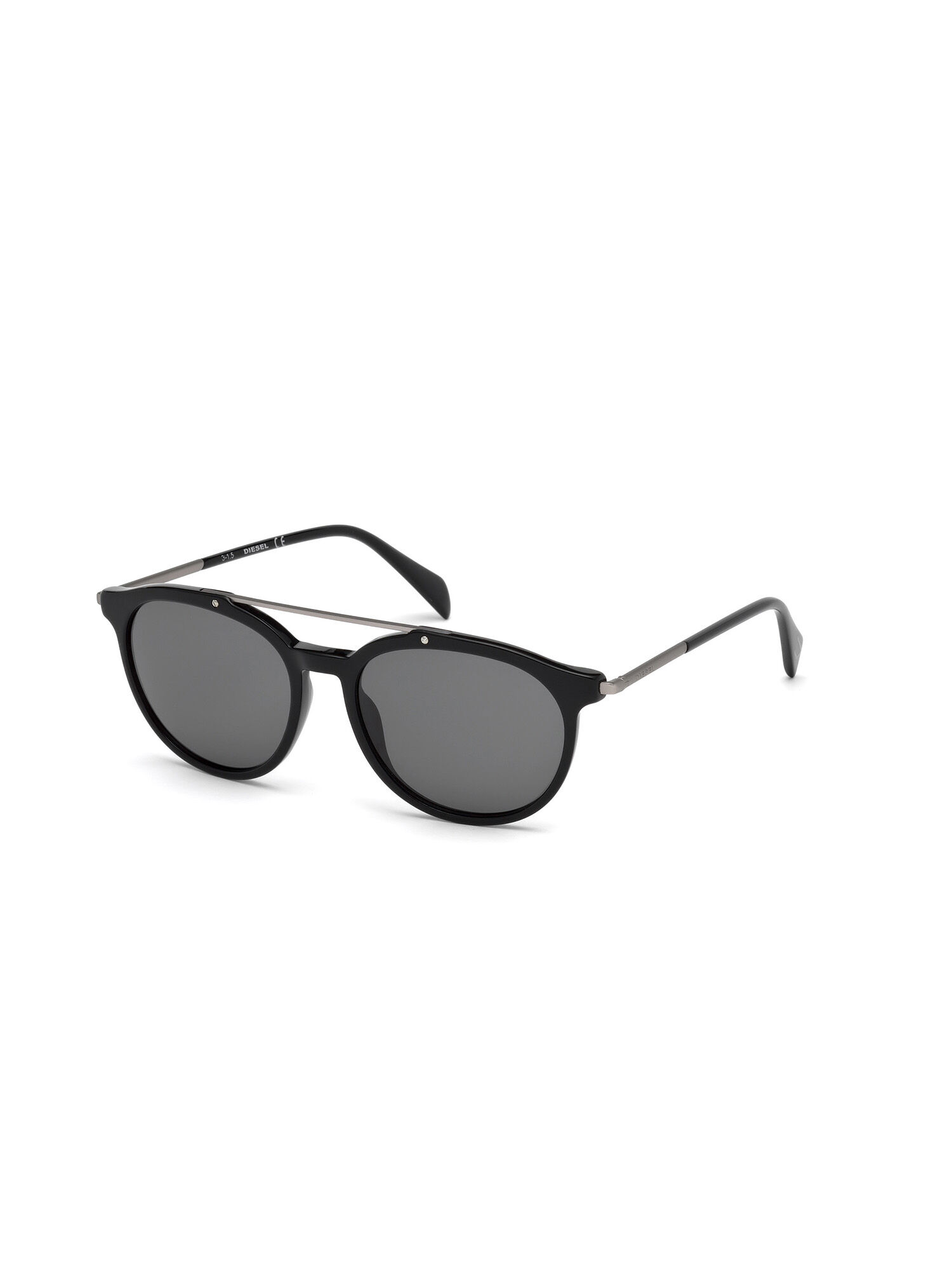 Diesel - DM0188, Gafas de estilo vintage con detalles metálicos Unisex in Negro - 5
