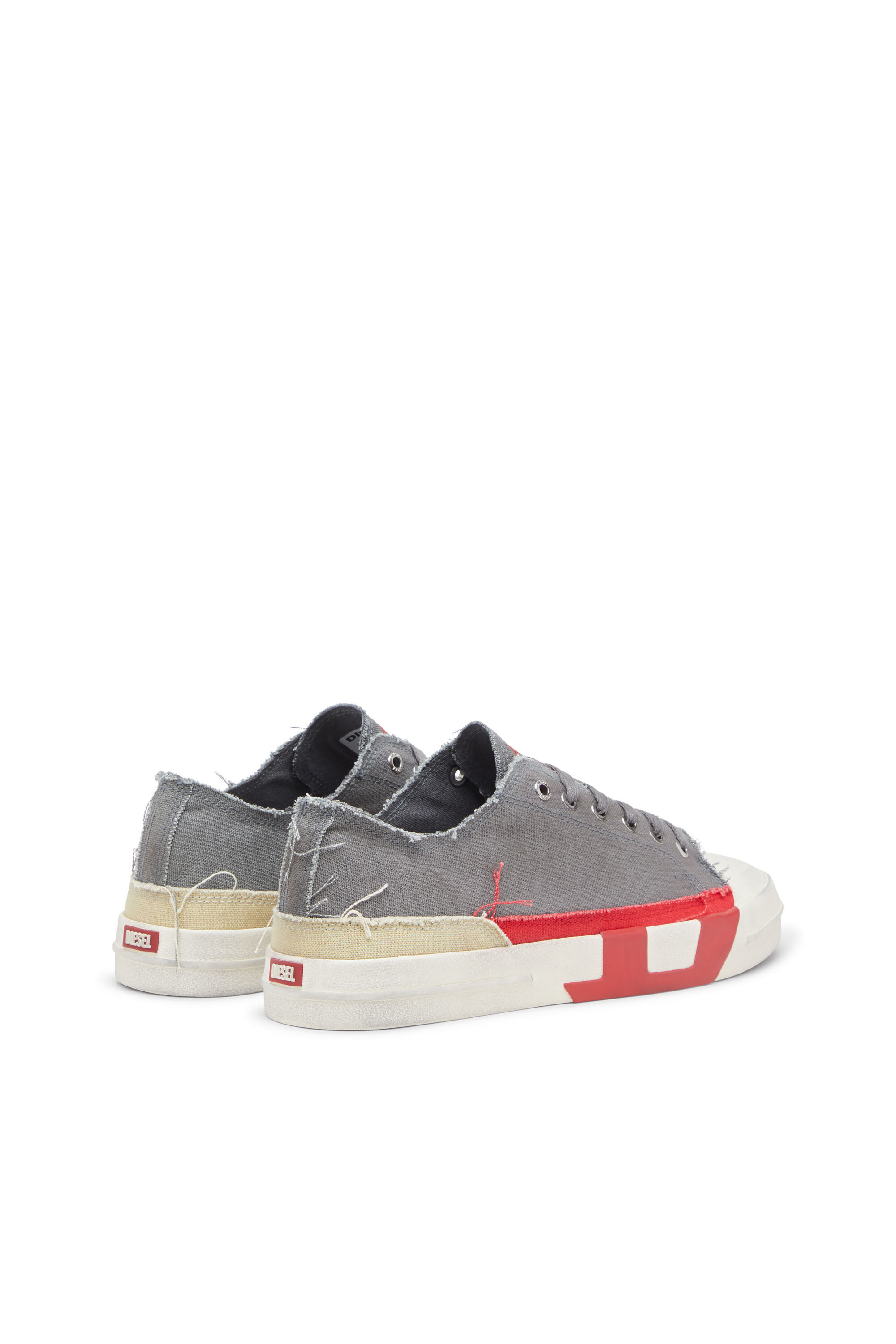 Diesel - S-D-VERSE LOW, S-D-Verse-Deportivas de lona con efecto desgastado Hombre in Gris - 3