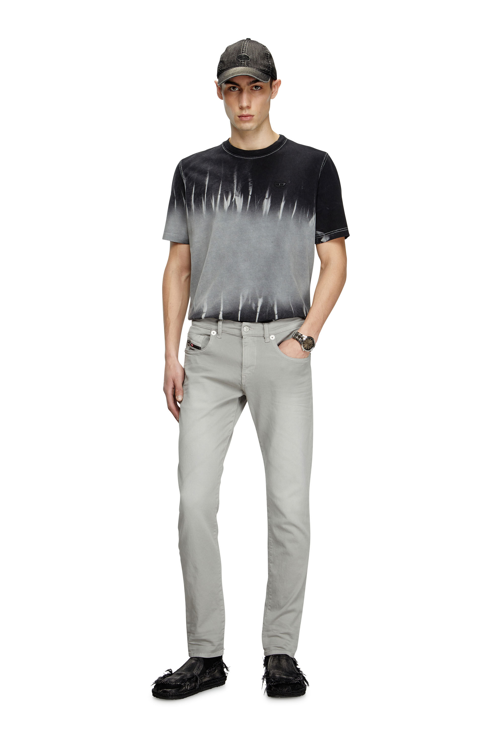 Diesel - Slim 2060 D-Strukt Joggjeans® 0670M Hombre, Gris Claro - 1