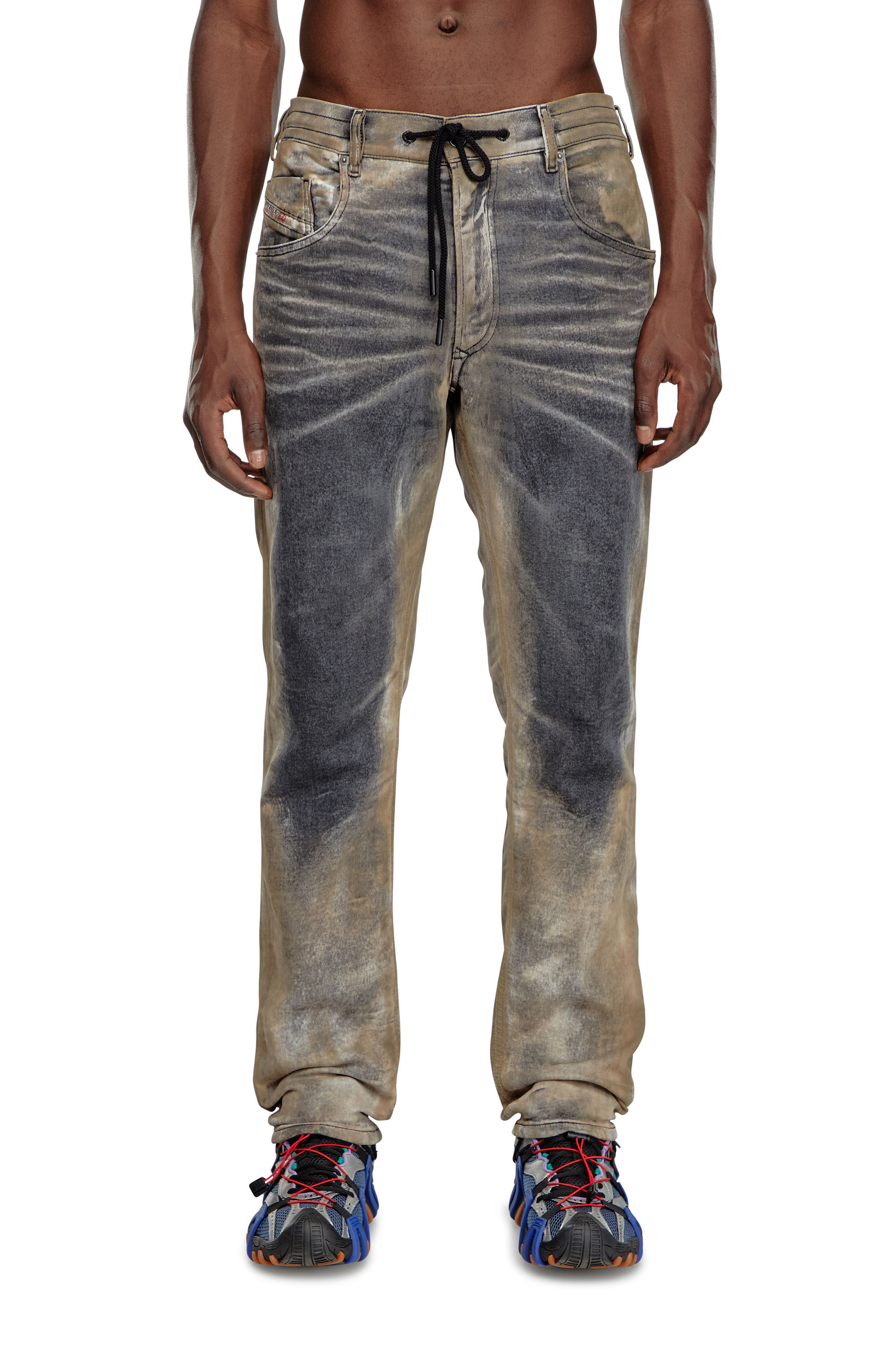 Diesel - Hombre Tapered 2030 D-Krooley Joggjeans® 068NP, Negro/Gris oscuro - Image 3