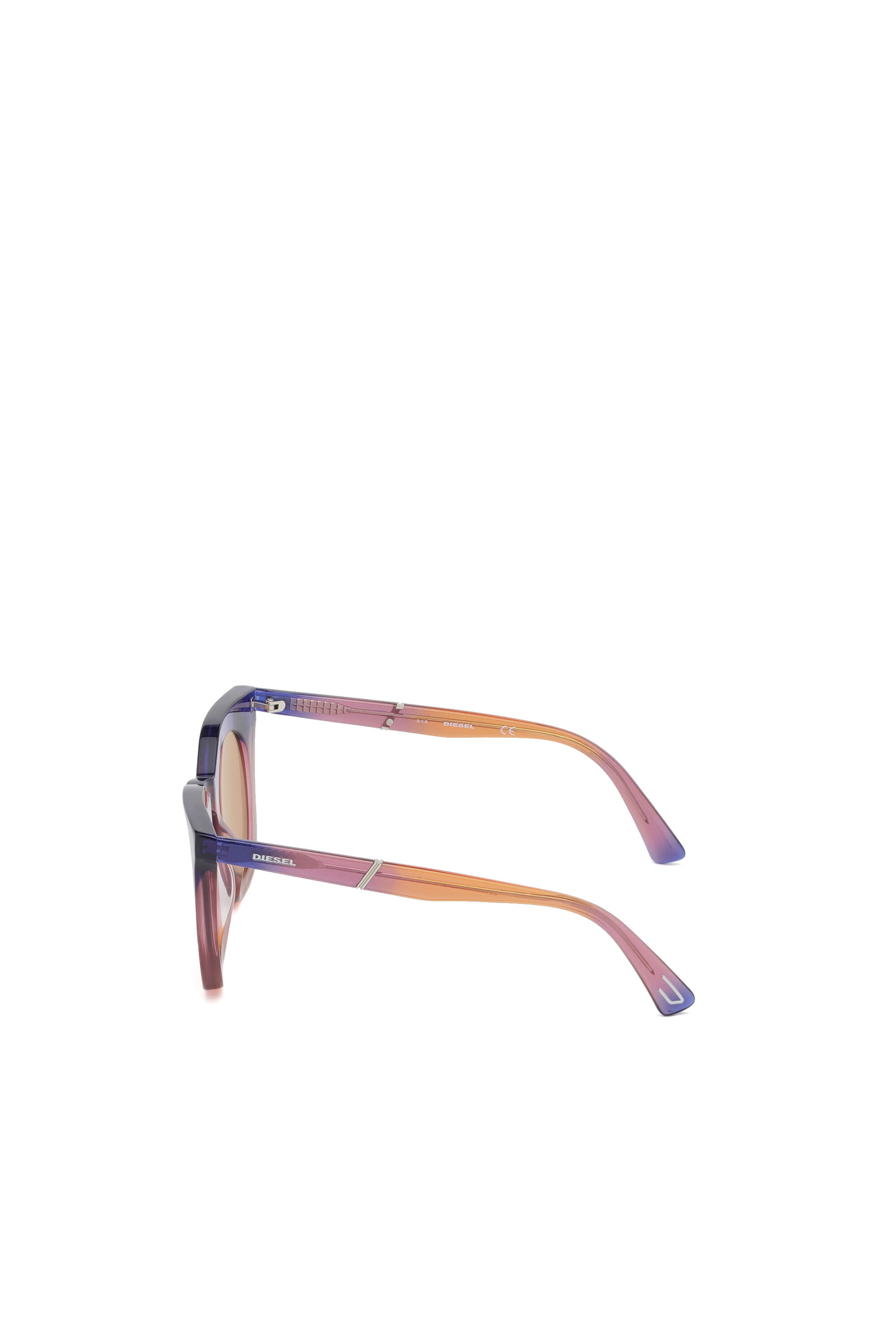 Diesel - DL0283, Gafas de sol redondeadas en acetato Mujer in Morado - 4
