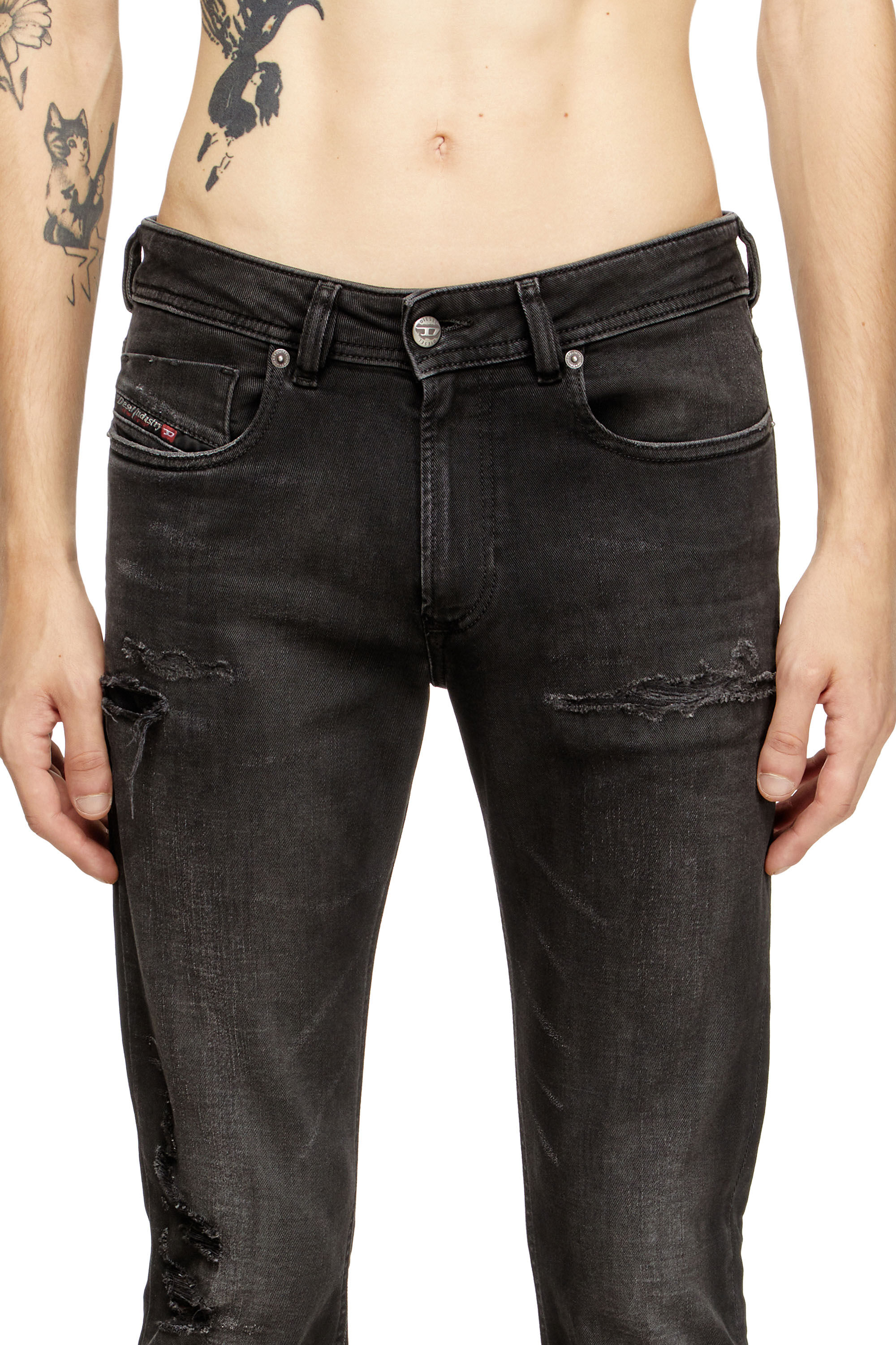 Diesel - Skinny Jeans 1979 Sleenker 068SG Hombre, Negro/Gris oscuro - 5