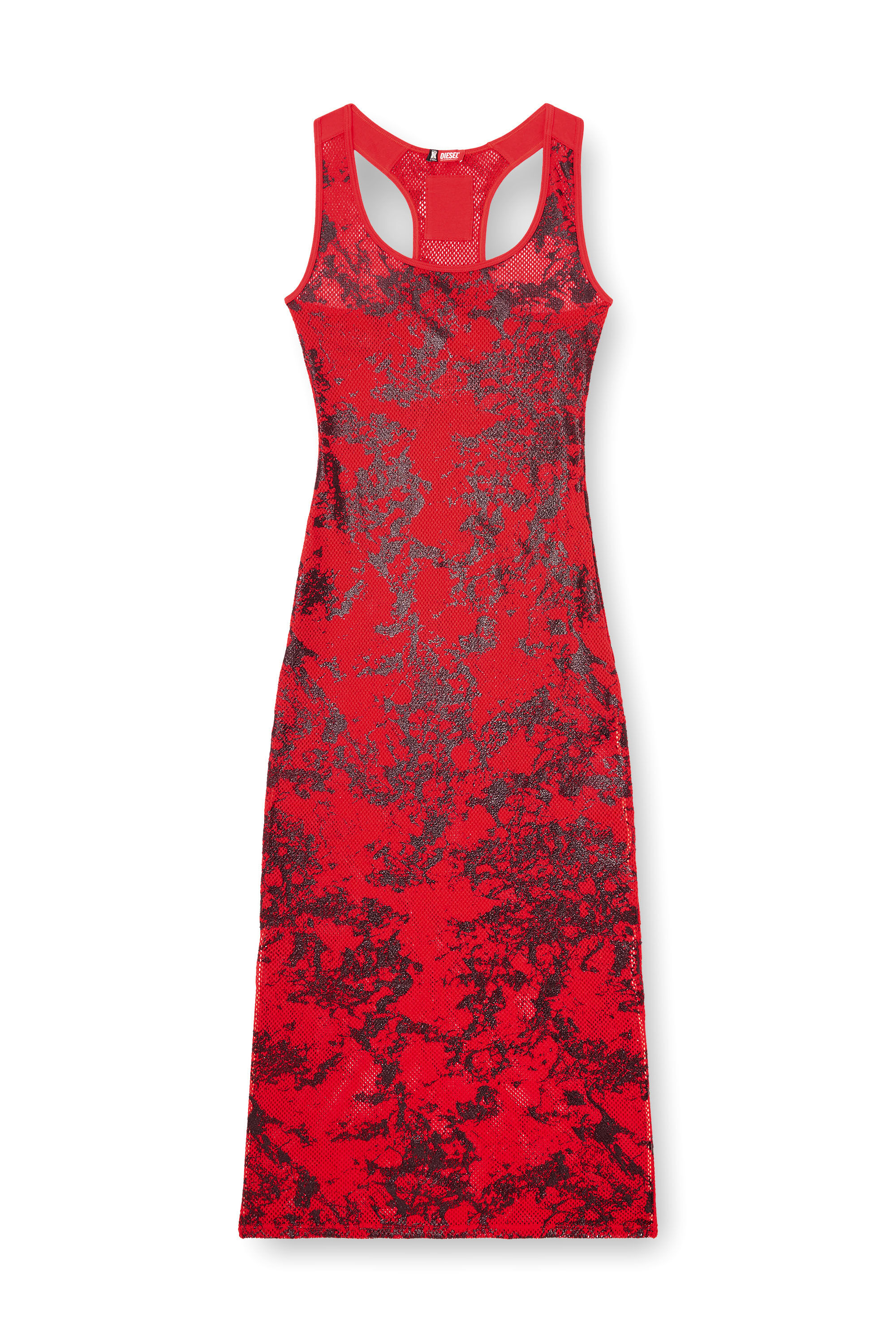 Diesel - FISHNET-SLEEP-SLIP, Vestido lencero largo de malla metalizada Mujer in Multicolor - 2