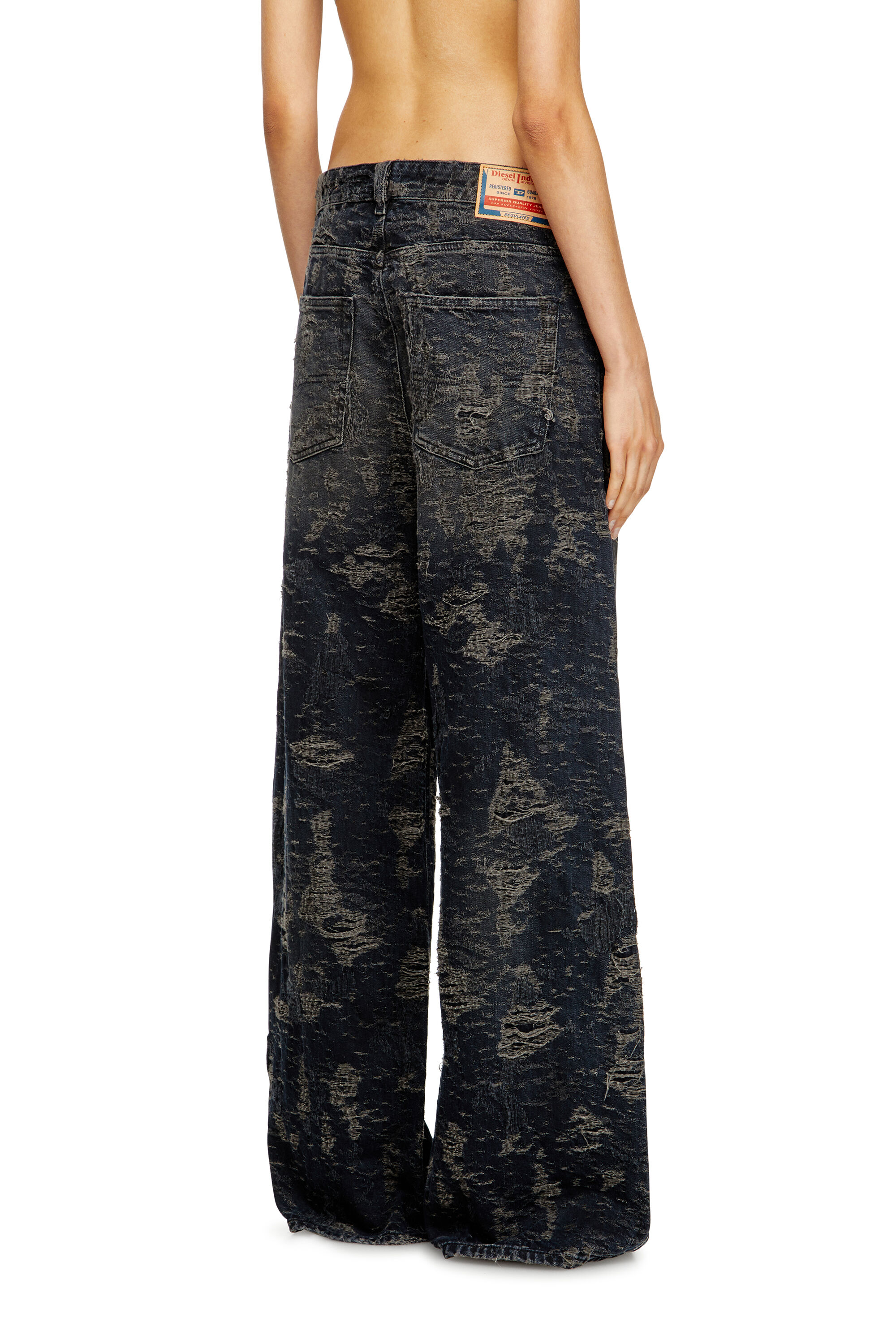 Diesel - Relaxed Jeans 1996 D-Sire 007BV Mujer, Negro/Gris oscuro - 4