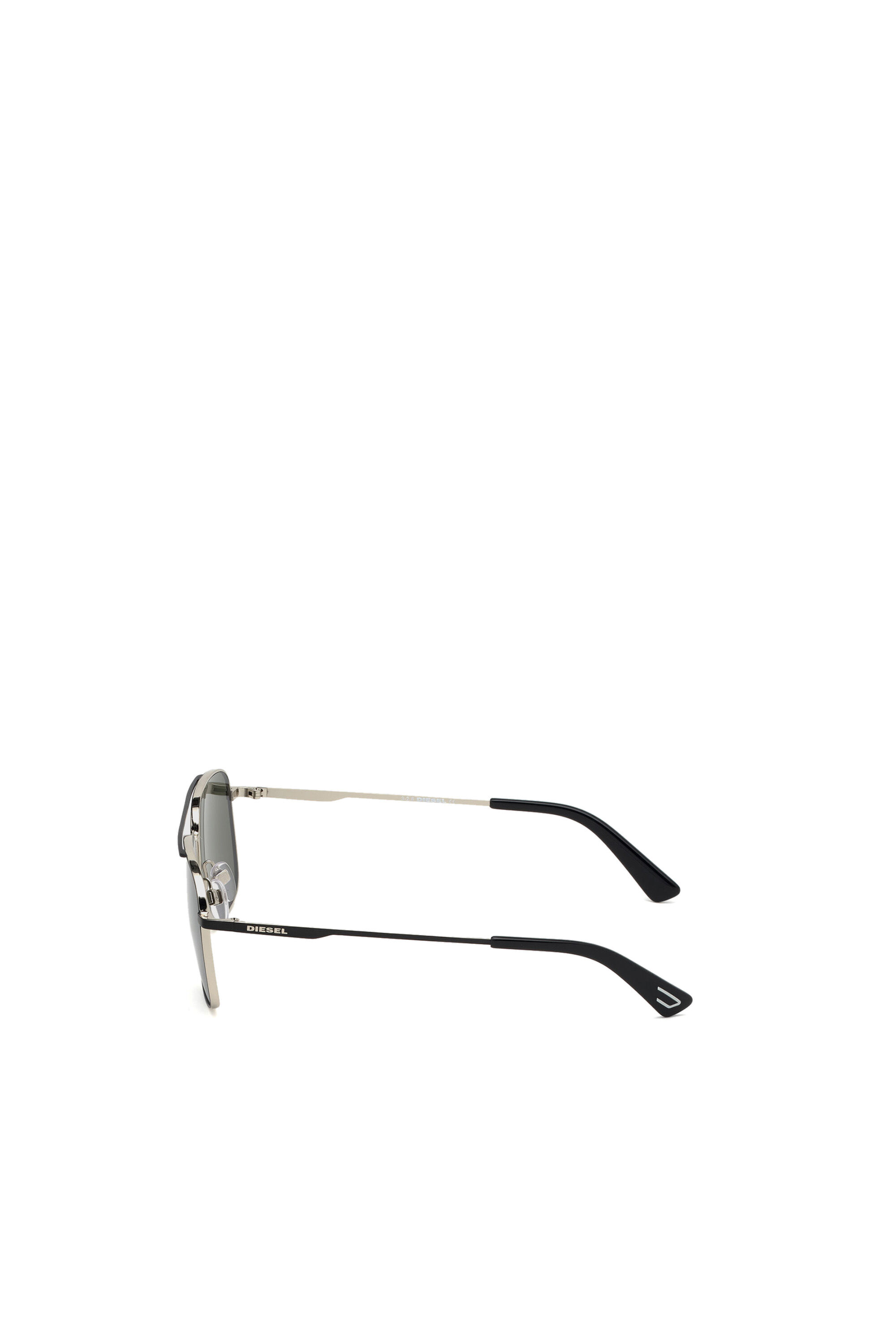 Diesel - DL0295, Gafas de sol de estilo aviador en metal Hombre in Negro - 4