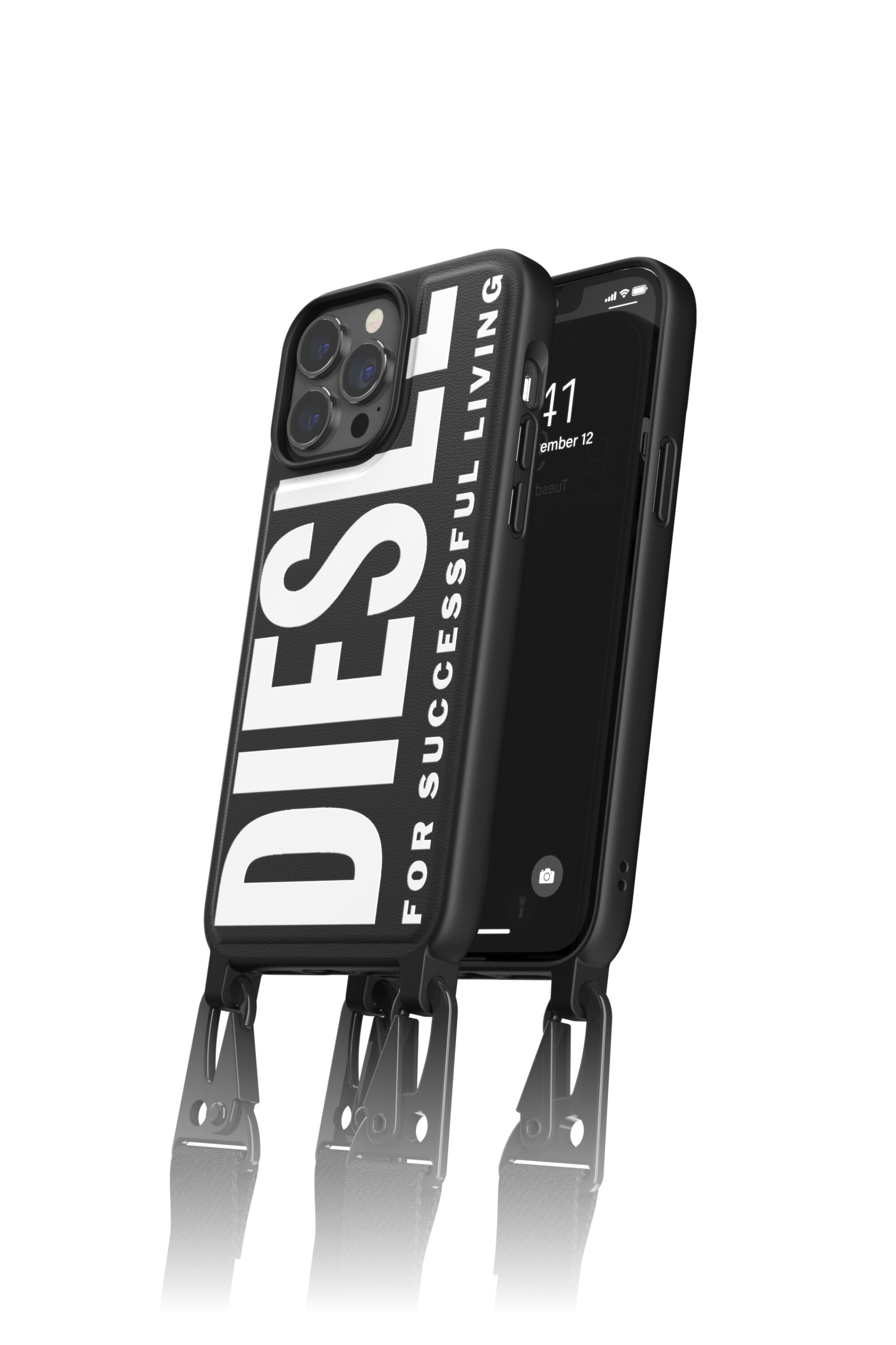 Diesel - 47170 NECKLACE CASE, Funda colgante por iPhone 13 Max Unisex in Negro - 1