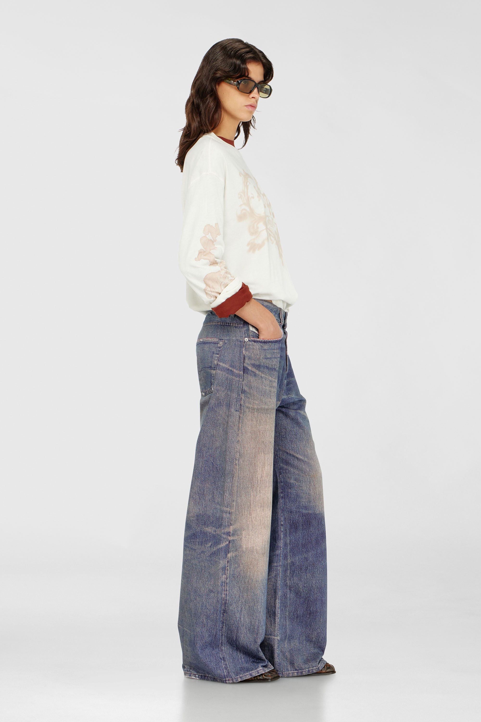 Diesel - Relaxed Jeans 1996 D-Sire 09P95 Mujer, Azul Oscuro - 2