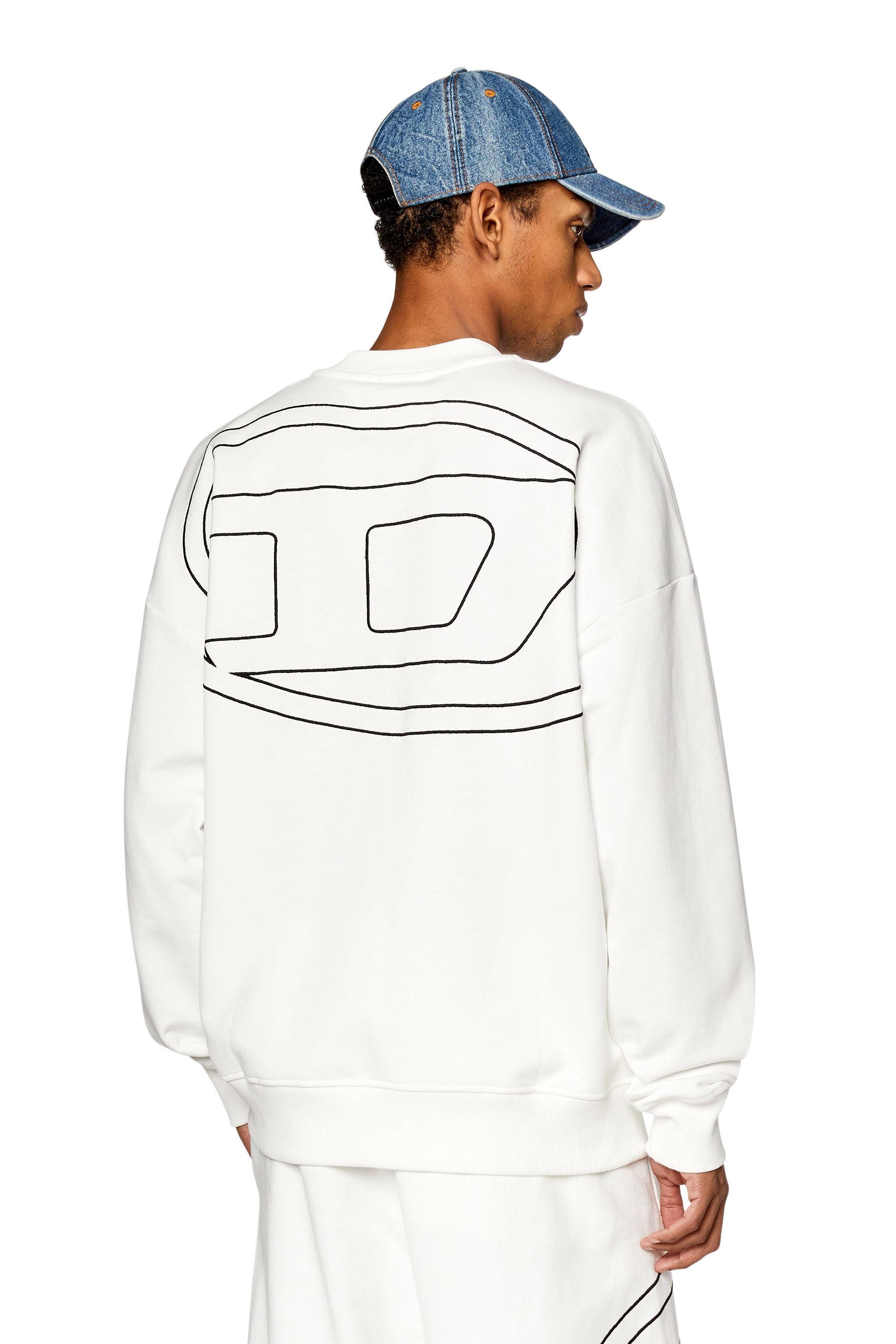 Diesel - S-ROB-MEGOVAL-D, Man Sweatshirt with logo embroidery in White - Image 3