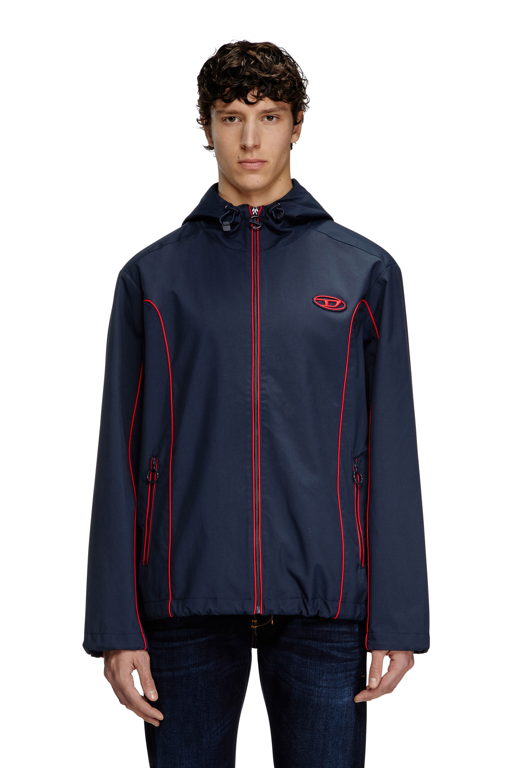 Diesel - J-HIVES, Anorak con ribetes contrastantes Hombre in Azul marino - 3