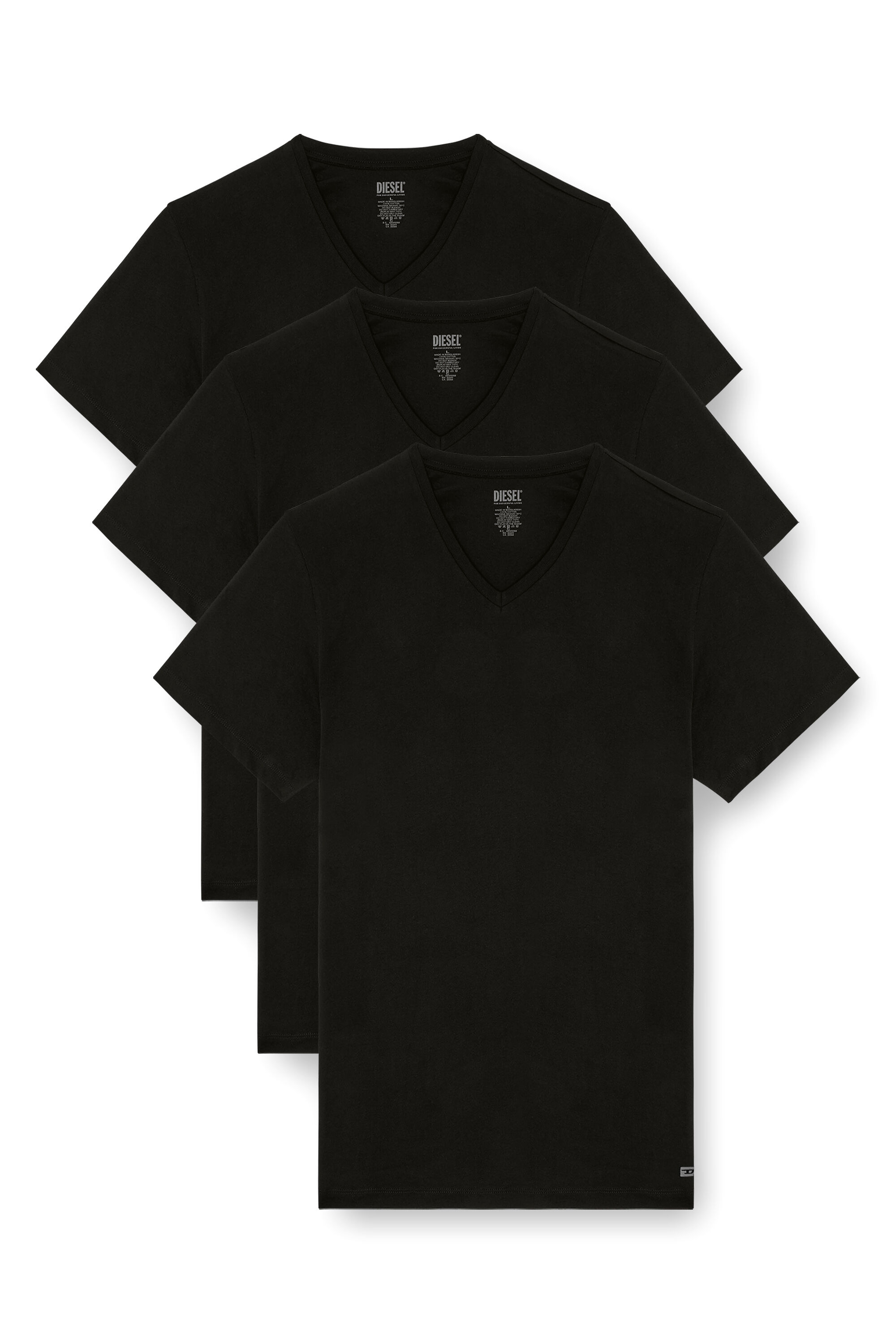 Diesel - MICHAEL-D-BOX-3PACK, Lote de tres camisetas con cuello de pico Hombre in Negro - 2